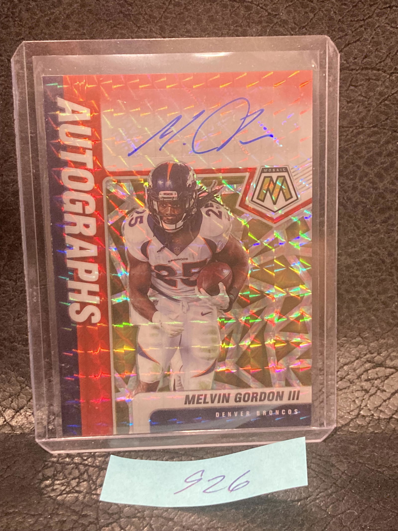 Melvin Gordon Iii Mosaic Prizm Auto Broncos 2021 Mosaic Autograph Orange (1 of 2)