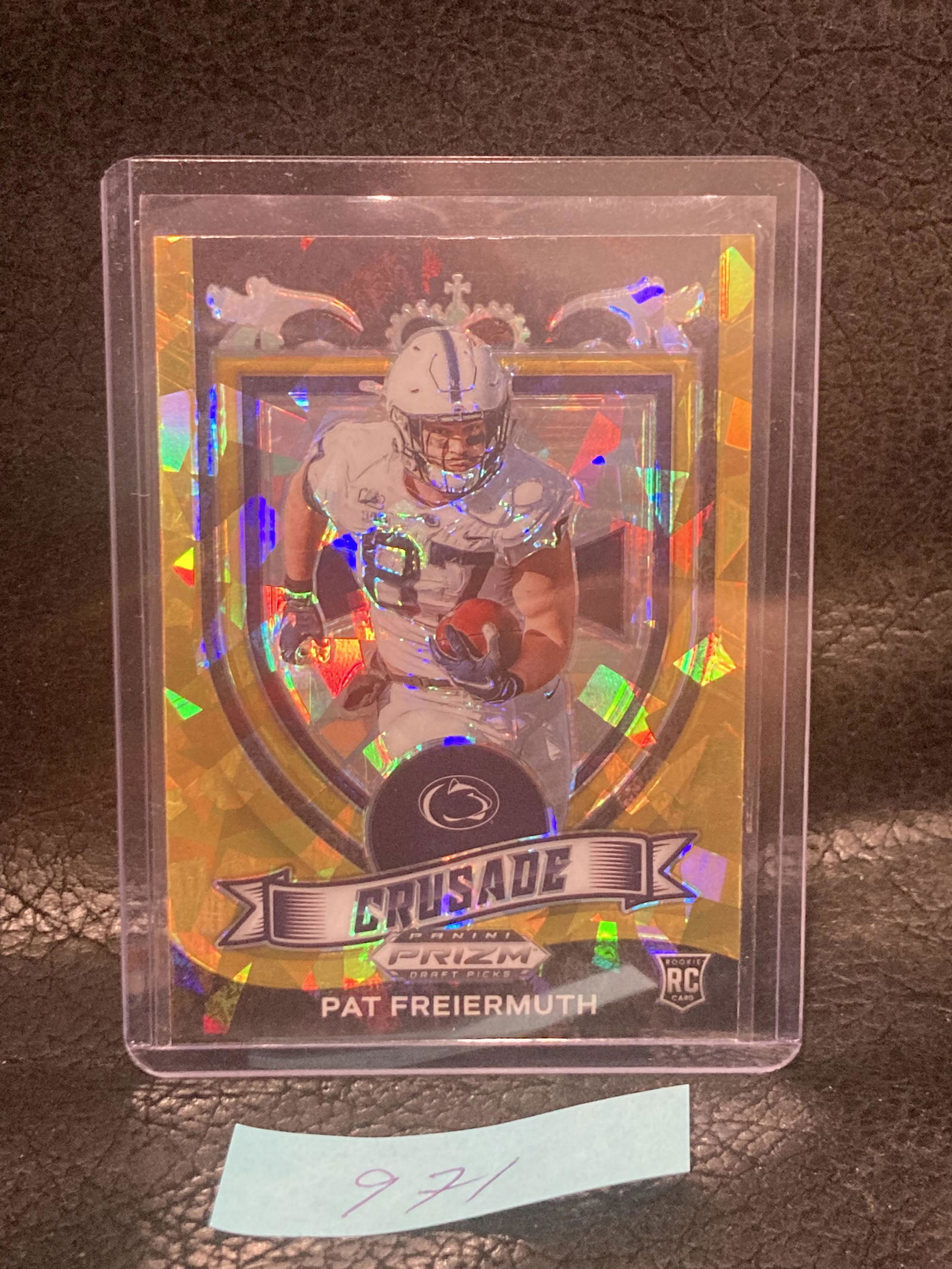 Pat Freiermuth 2021 Prizm Draft Picks Crusade Gold Cracked Ice Prizm Rc Steelers (1 of 2)