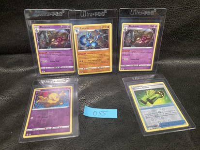 Lot of 5 Mix Pokemon Cards Holos: Drowzee 061/203 Nm Reverse Holo Evolving Skies Foil Pokemon Card 61/203Pokemon Chilling Reign Weeding Gloves 155/198 Reverse Holo UncommonDusknoir 62/172 Brilliant Stars Rare Reverse Holo Pokémon