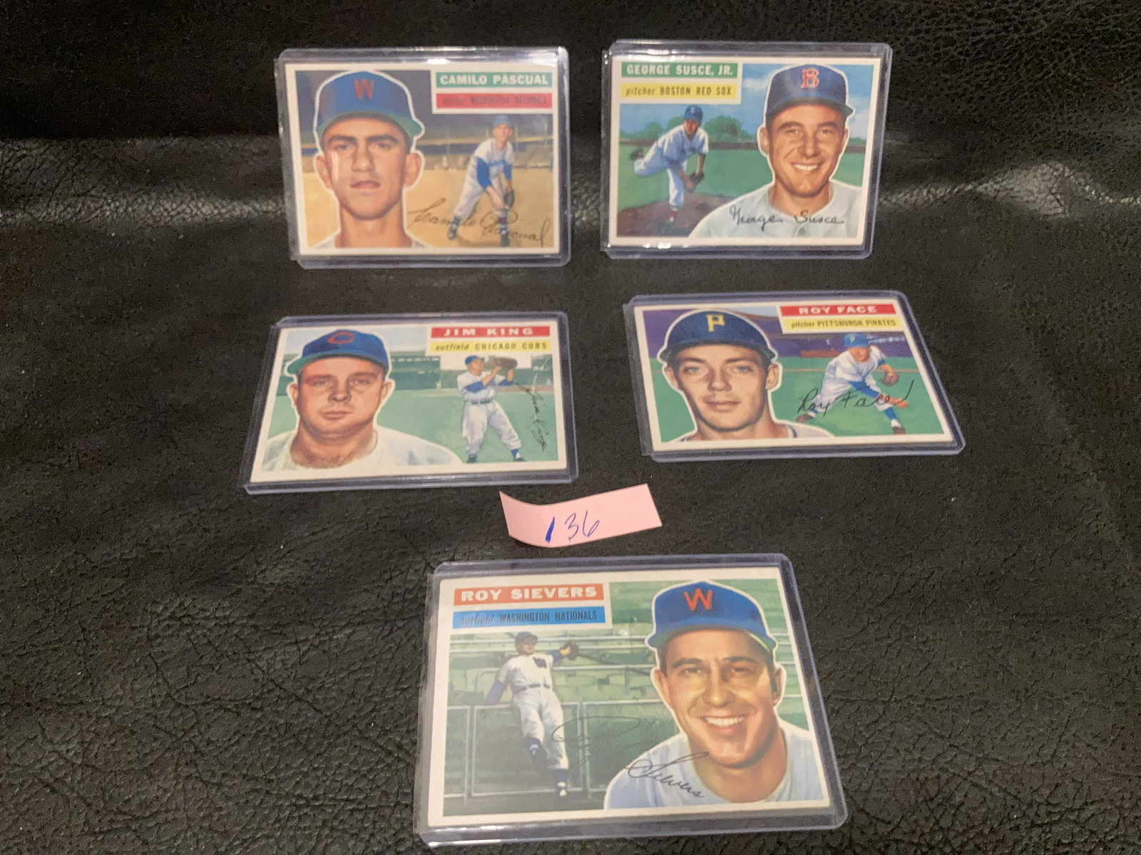 Lot of 5 1956 Topps Baseball cards (1 of 2)
