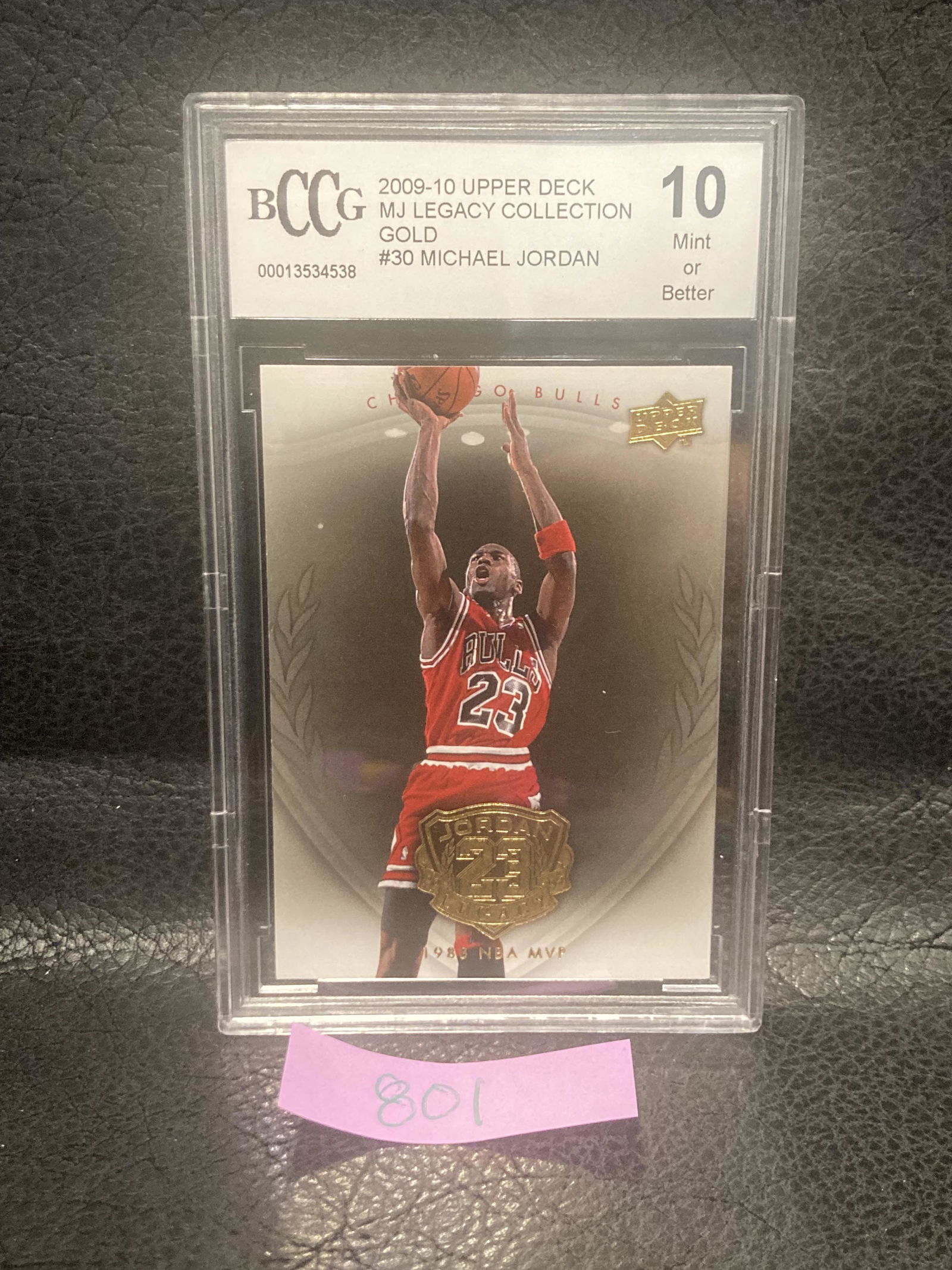 Michael Jordan 2009-10 Upper Deck Michael Jordan Legacy Collection #30 Gold Bccg 10 (1 of 2)
