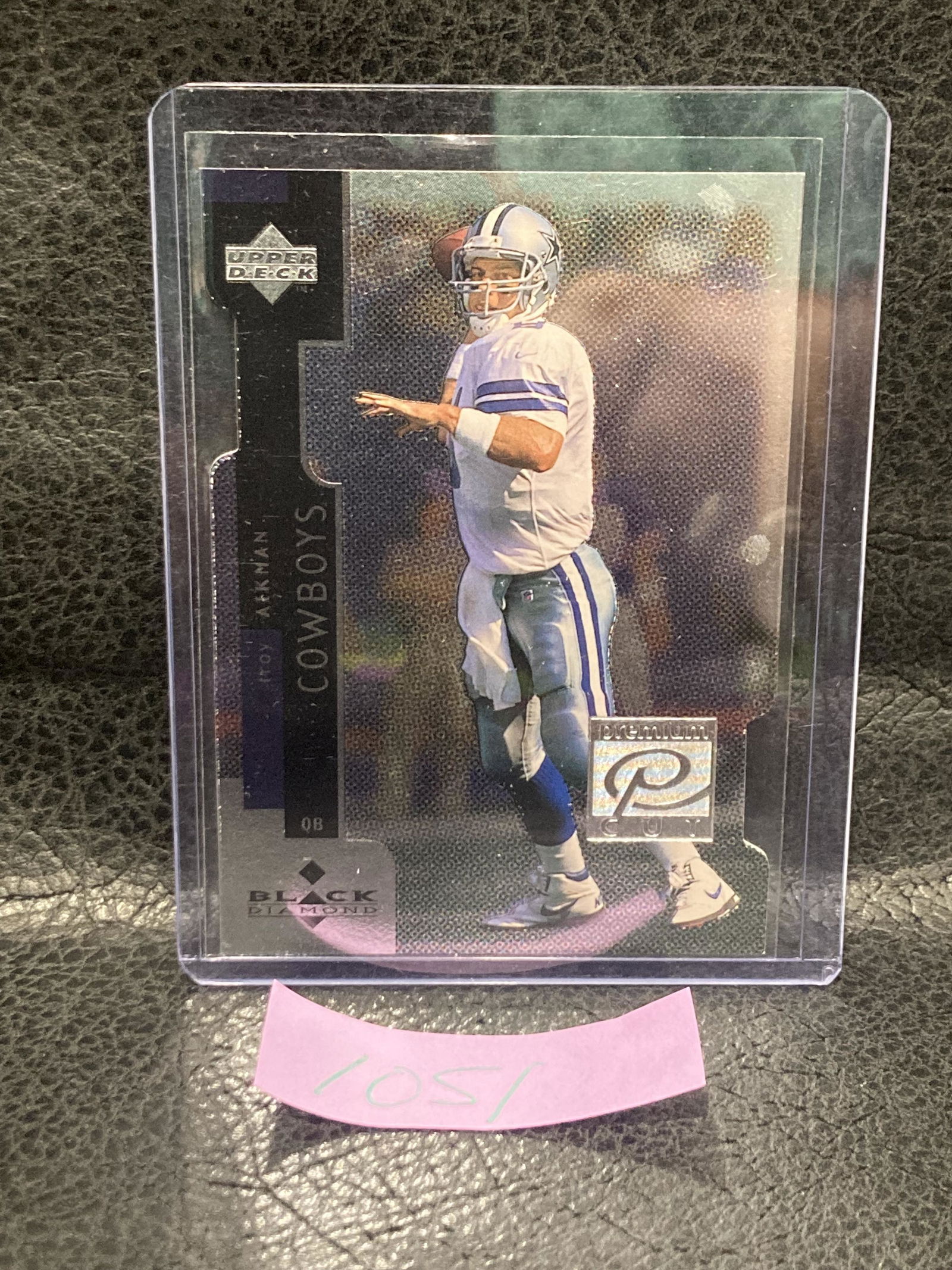 Troy Aikman 1998 Black Diamond Premium Cut Triple Cowboys Football Card #PC2 (1 of 2)
