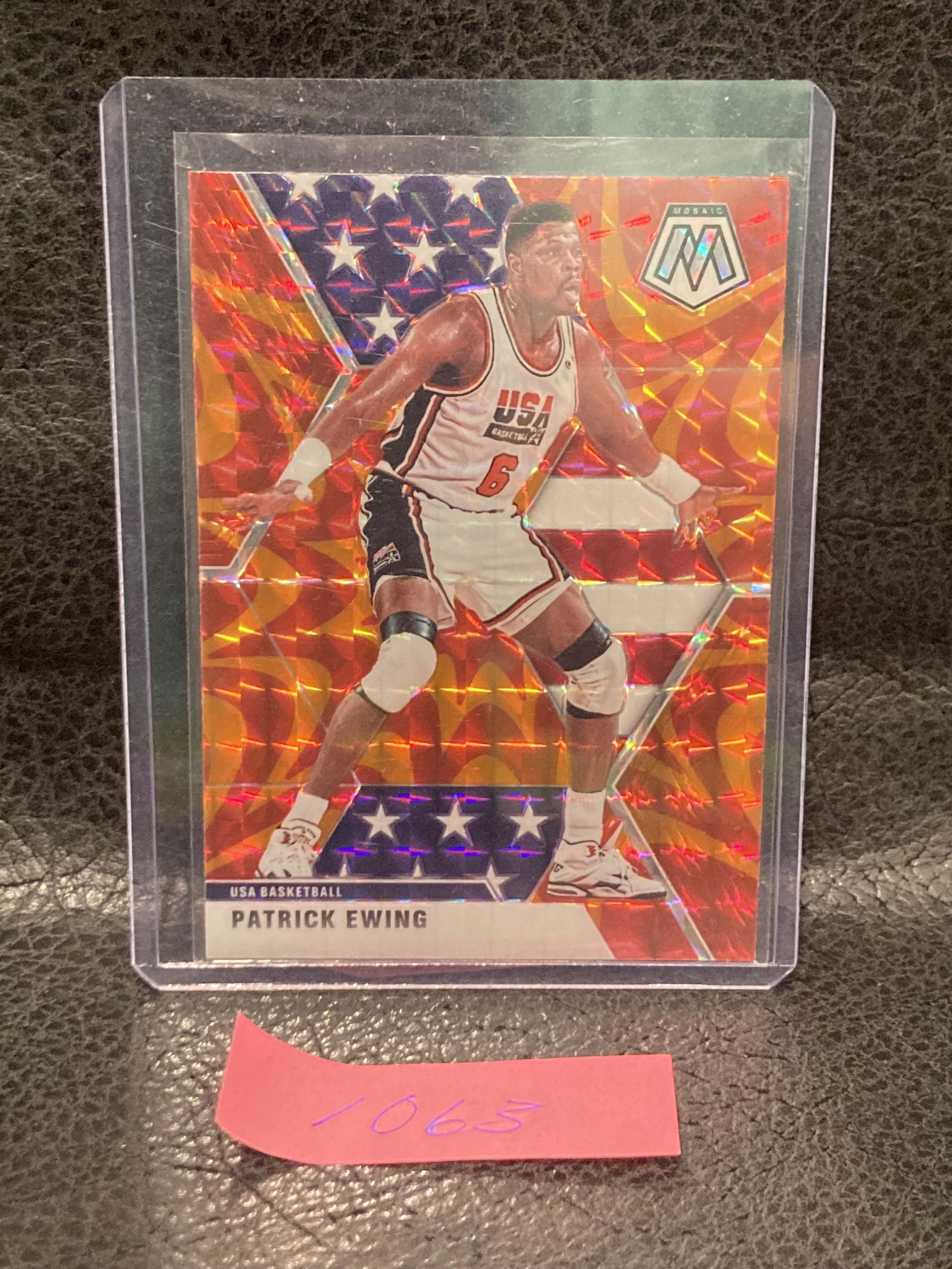 Patrick Ewing 2019-20 Panini Mosaic Team Usa Reactive Orange Prizms Refractor (1 of 2)