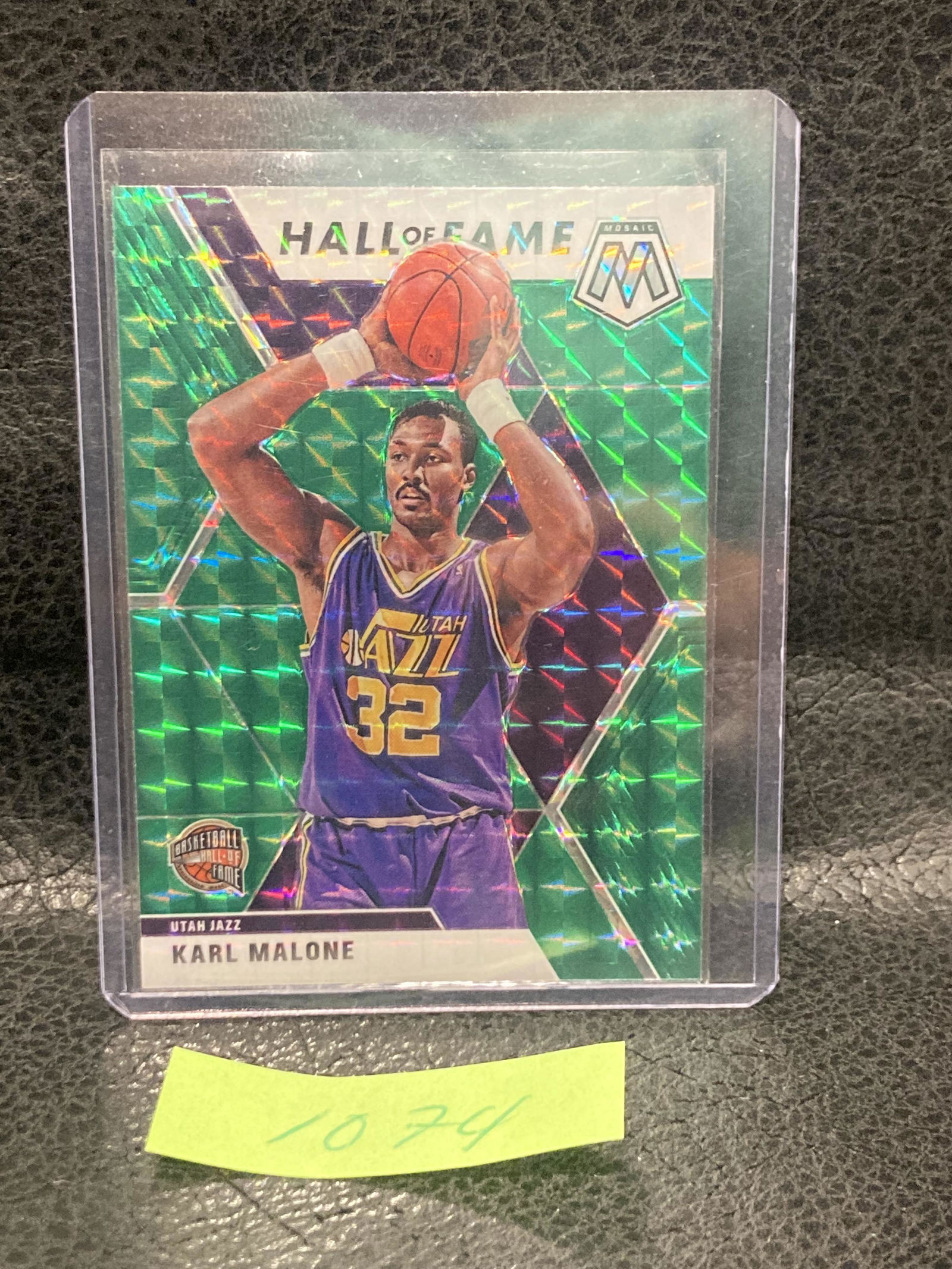 Karl Malone 2019-20 Panini Mosaic Green Mosaic Prizm #284 Hall Of Fame Jazz (1 of 2)
