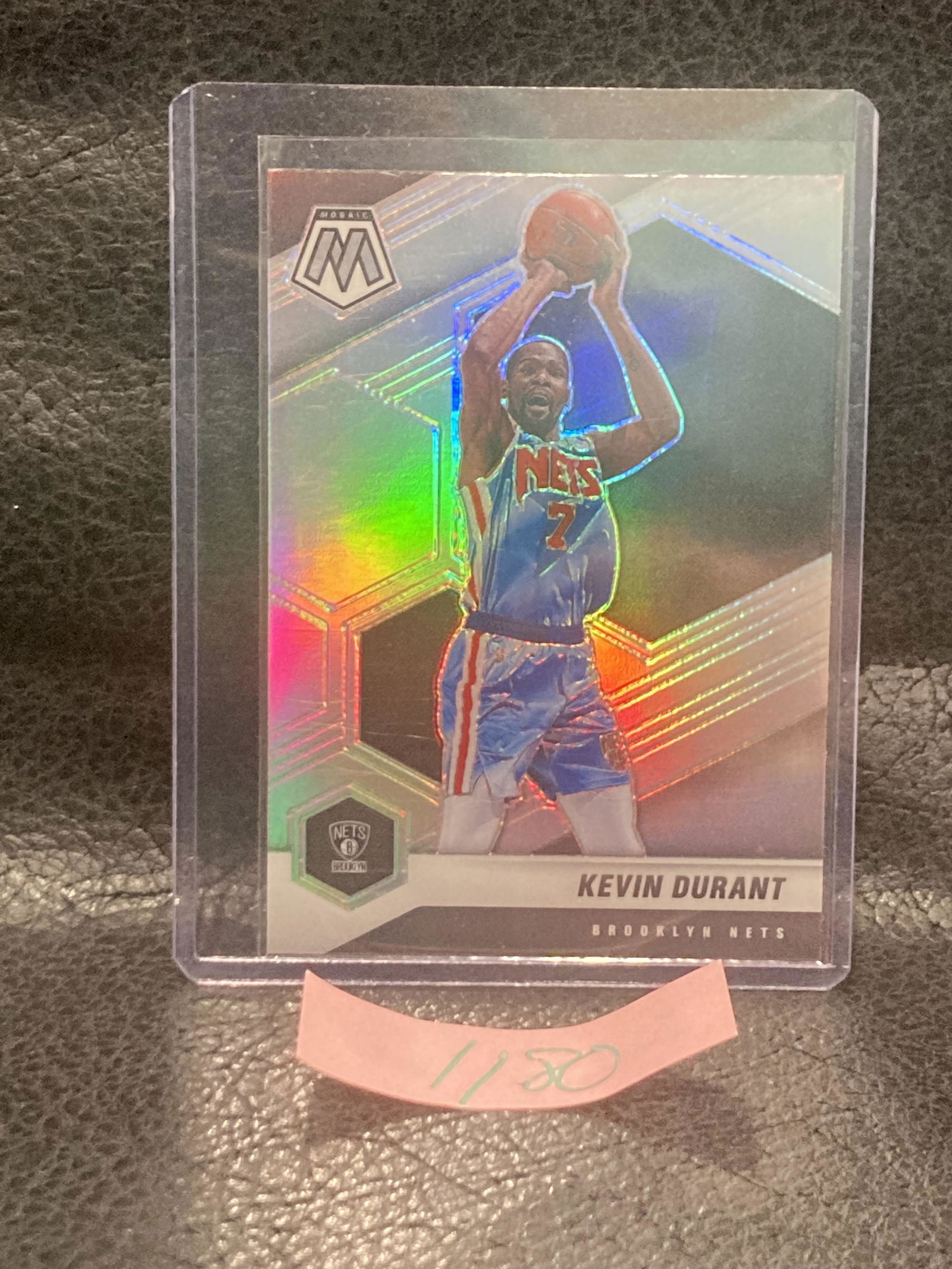 Kevin Durant 2020-21 Mosaic Silver Holo Prizm Parallel #7 Brooklyn Nets (1 of 2)