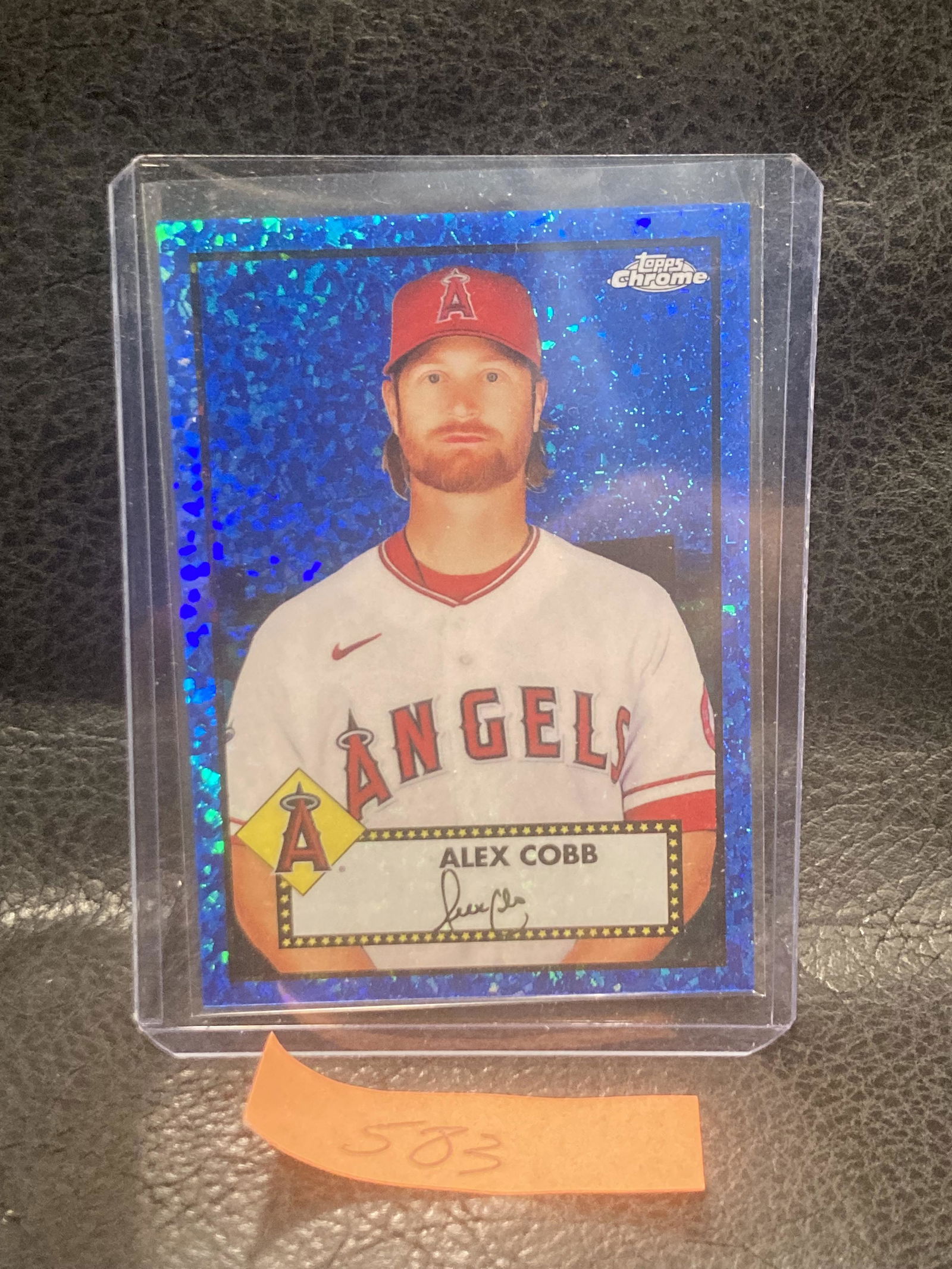 Alex Cobb 2021 Topps Chrome Plat Anniversary Base Blue Mini Diamond #377 #/199 (1 of 2)