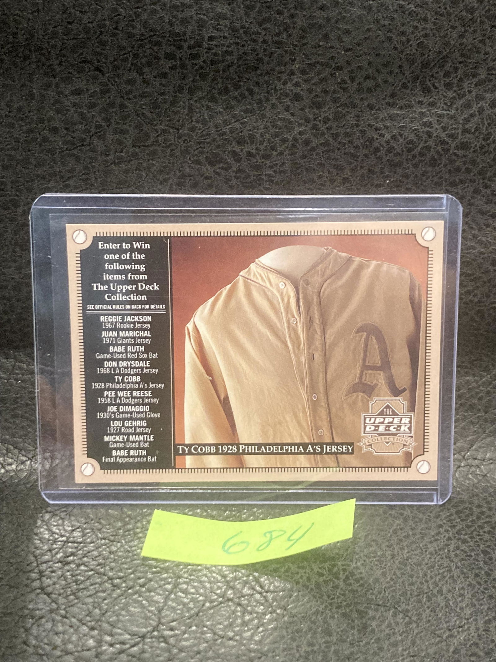 Ty Cobb 2000 Upper Deck Collection Baseball Card Philadelphia As Jersey #A2381 (1 of 2)
