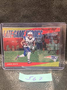 James White 2018 Absolute Spectrum Gold Late Game Heroics Insert New England Patriots #LGH-JW: James White 2018 Absolute Spectrum Gold Late Game Heroics Insert New England Patriots #LGH-JW