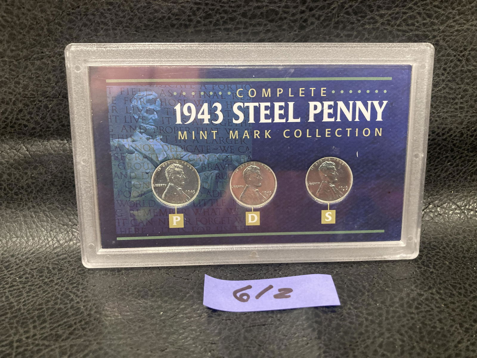1943 Complete Steel Penny Mint Mark Collection P D S with COA (1 of 2)