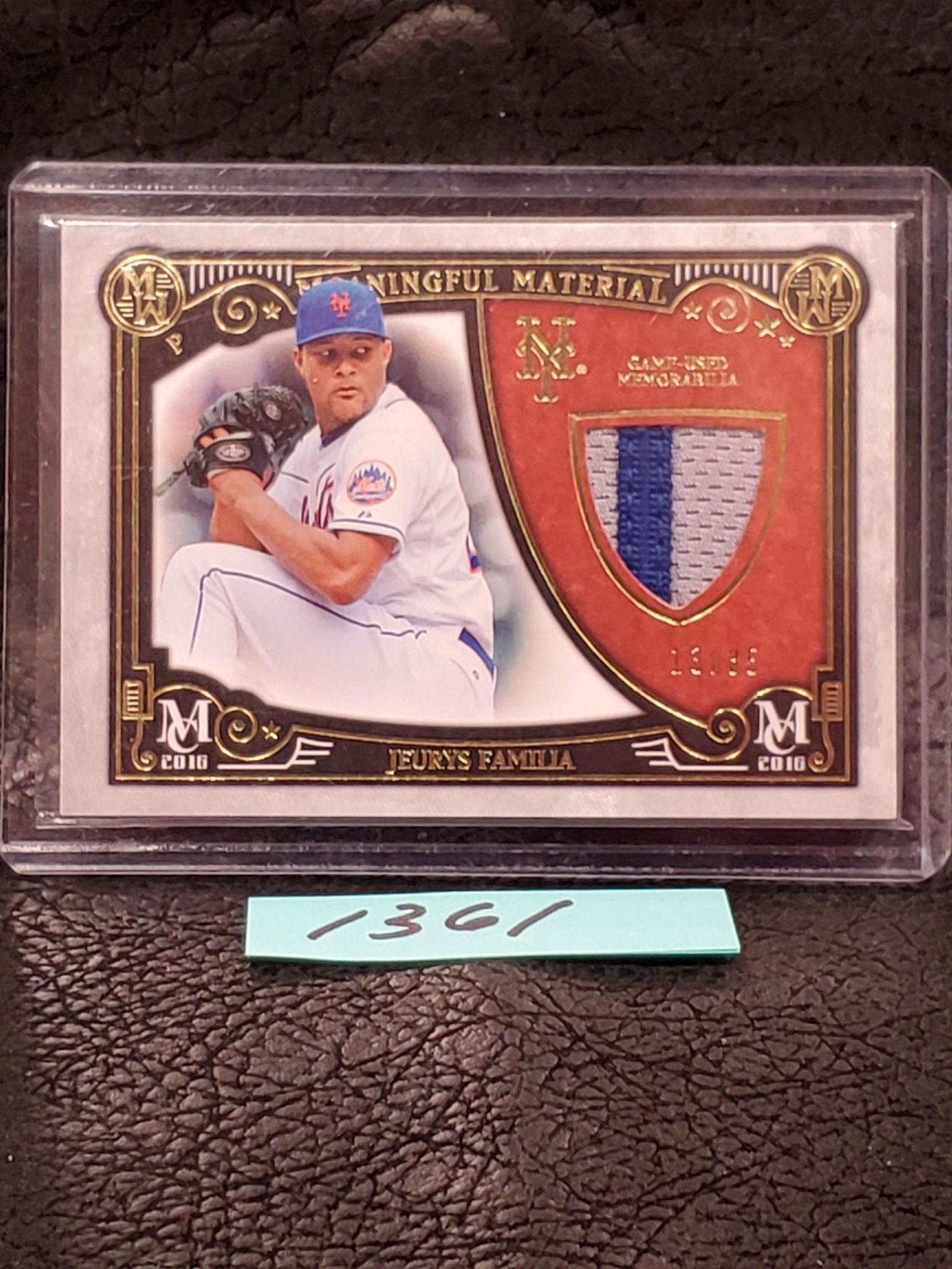 Jeurys Familia 2016 Topps Museum Meaningful Material Prime Relic Patch #/35 New York Mets #MMPR-JFA (1 of 2)