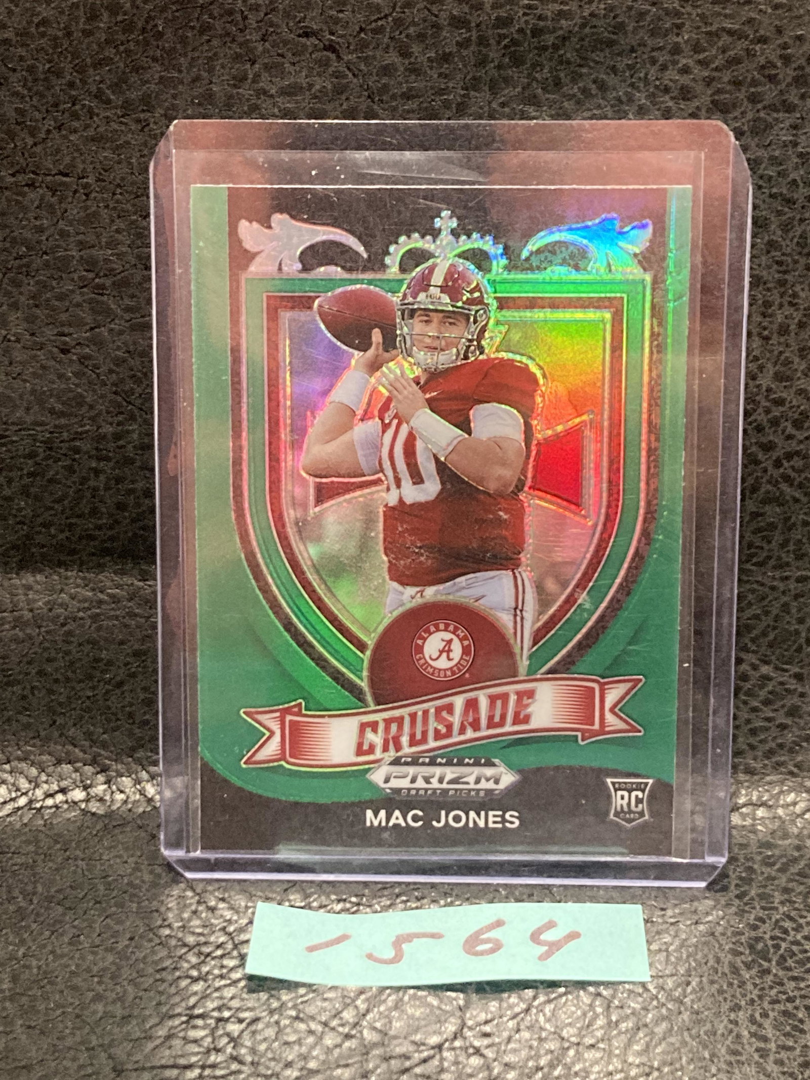 Mac Jones 2021 Prizm Draft Picks Green Crusade Rookie Alabama #170 (1 of 2)