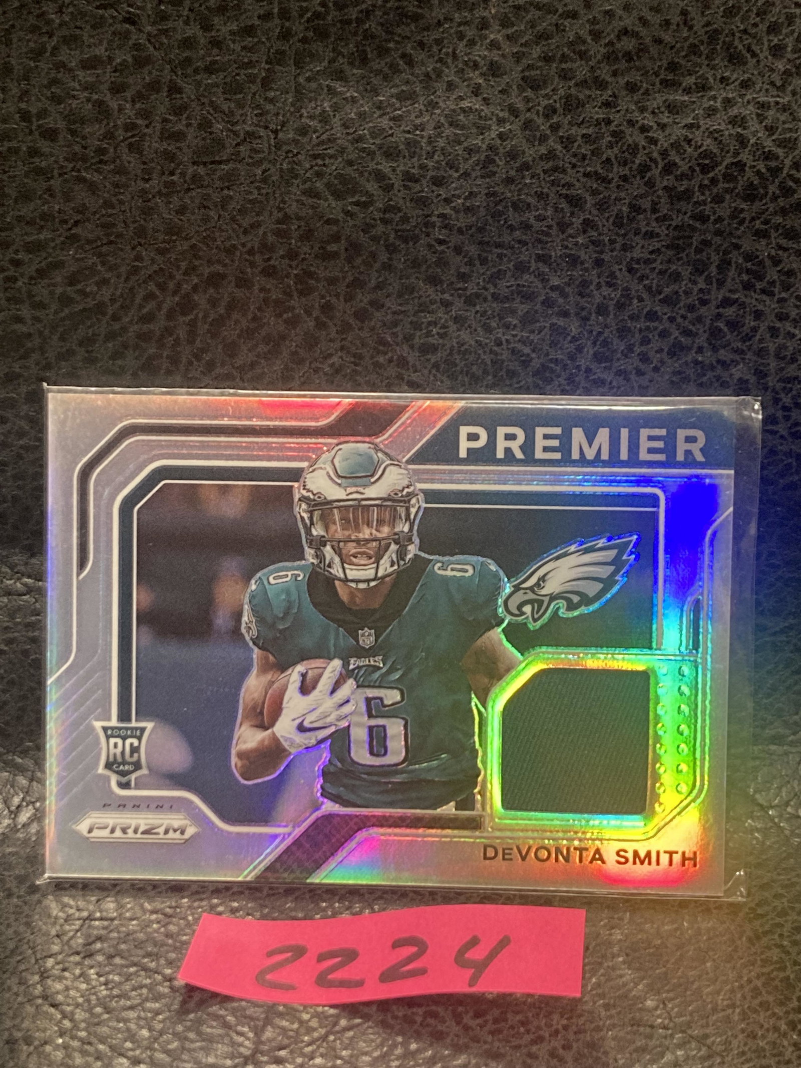 Devonta Smith 2021 Prizm Silver Premier Patch Philadelphia Eagles #PJ-5 (1 of 2)