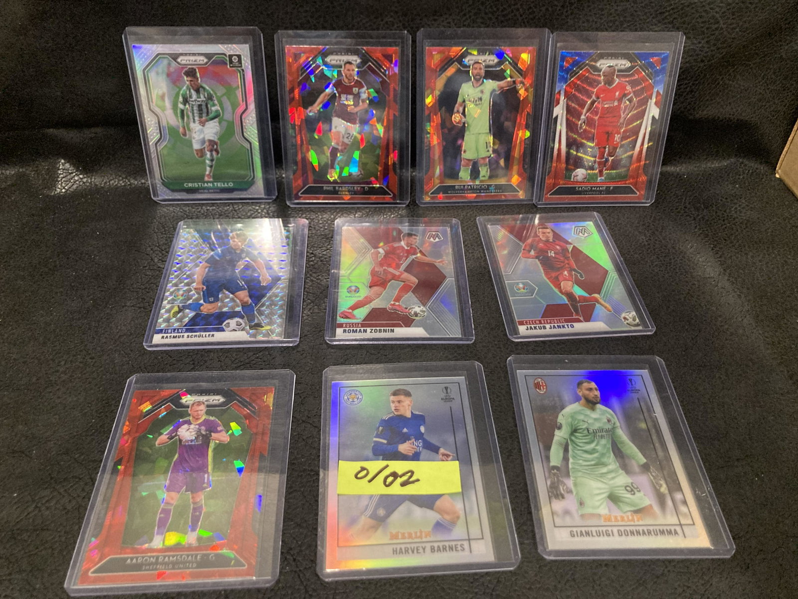 Lot of 10 Soccer Trading Cards: Harry Winks 2020-21 Panini Prizm Premier League Red Ice Prizm #157Aaron Ramsdale 2020-21 Panini Prizm Epl Soccer Football Cracked Ice RedPhil Bardsley 2020 Panini Prizm Premier League Red Cracked Ice 
