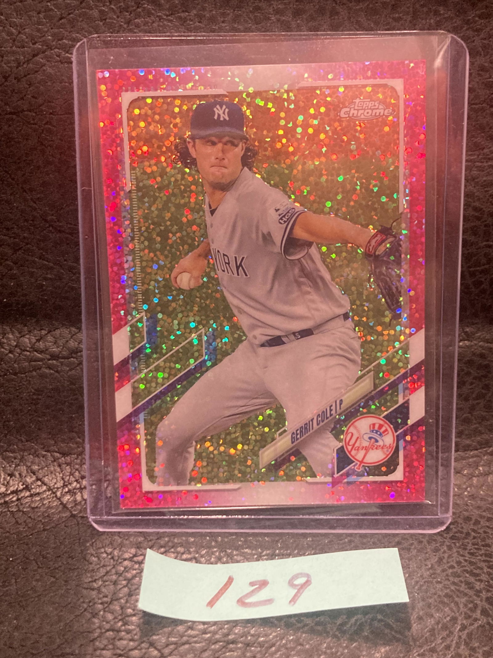 Gerrit Cole 2021 Topps Chrome Magenta Sparkle Refractor #80 Yankees  #/350 (1 of 2)