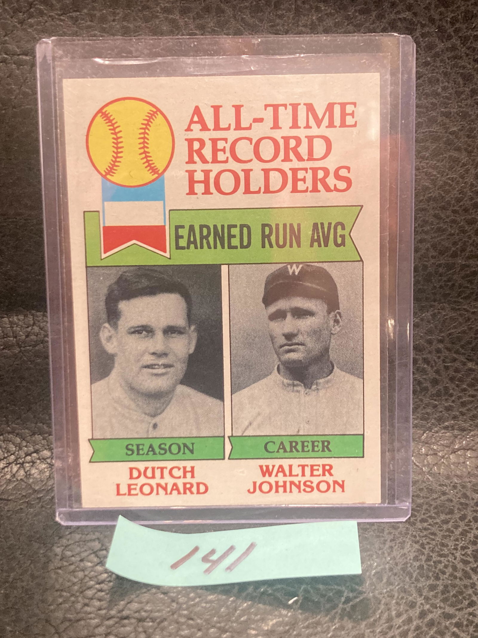Walter Johnson 1979 Topps Hof All Time Era Record Holders #418 (1 of 2)