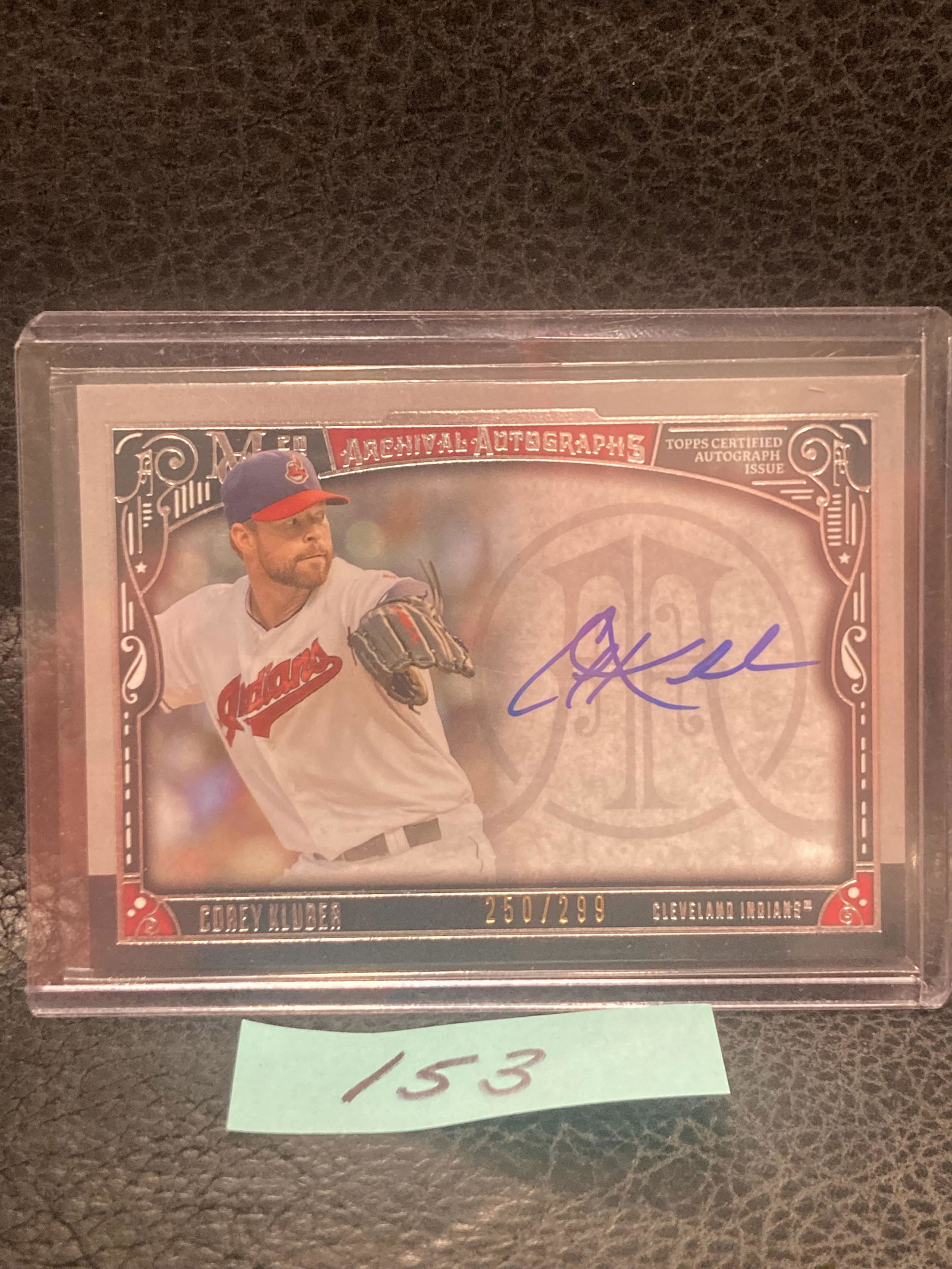 Corey Kluber 2016 Topps Museum Collection Archival Signature Auto Indians /299 (1 of 2)