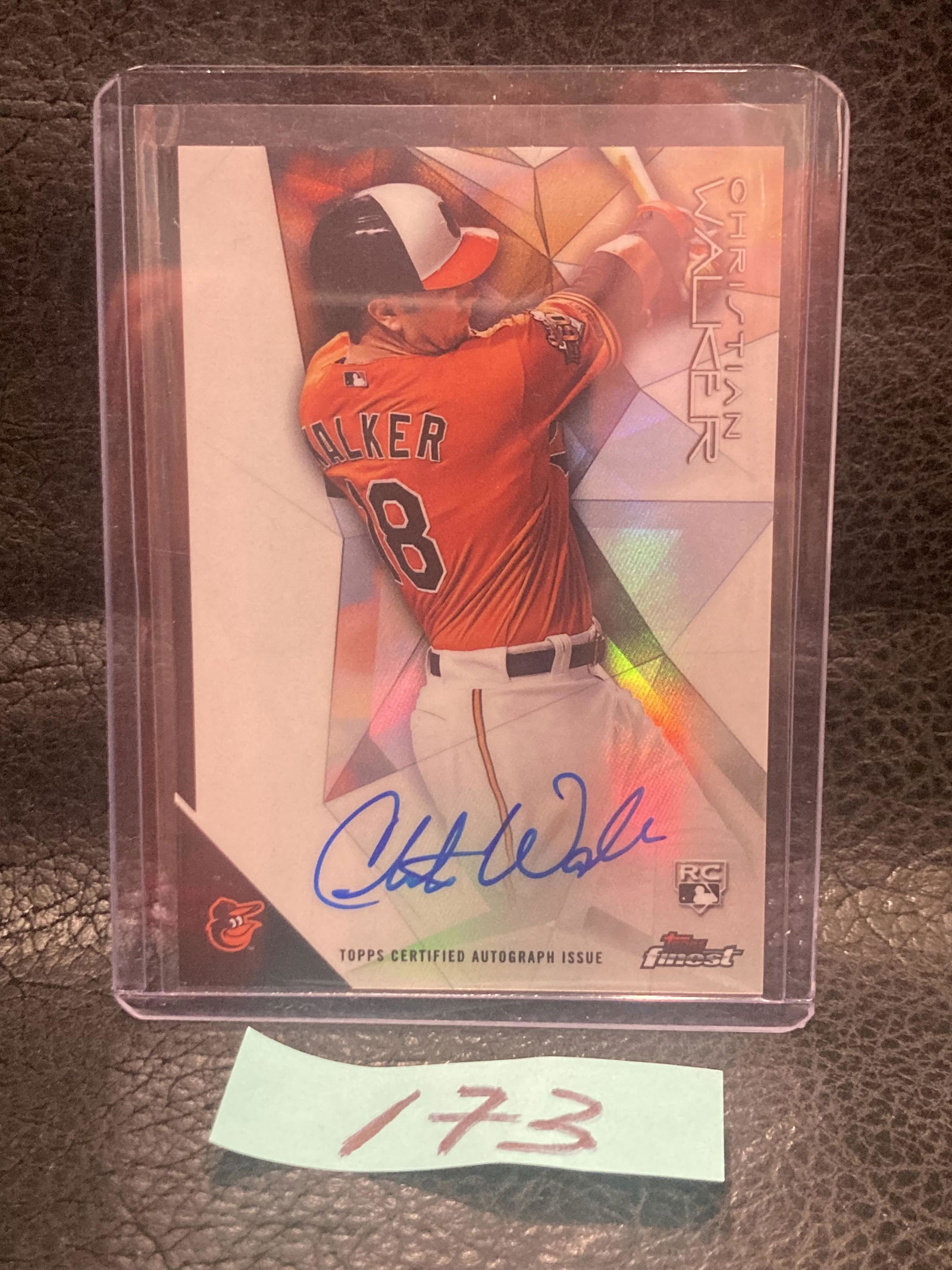 Christian Walker 2015 Topps Finest Auto Rookie #FA-CW Baltimore Orioles (1 of 2)