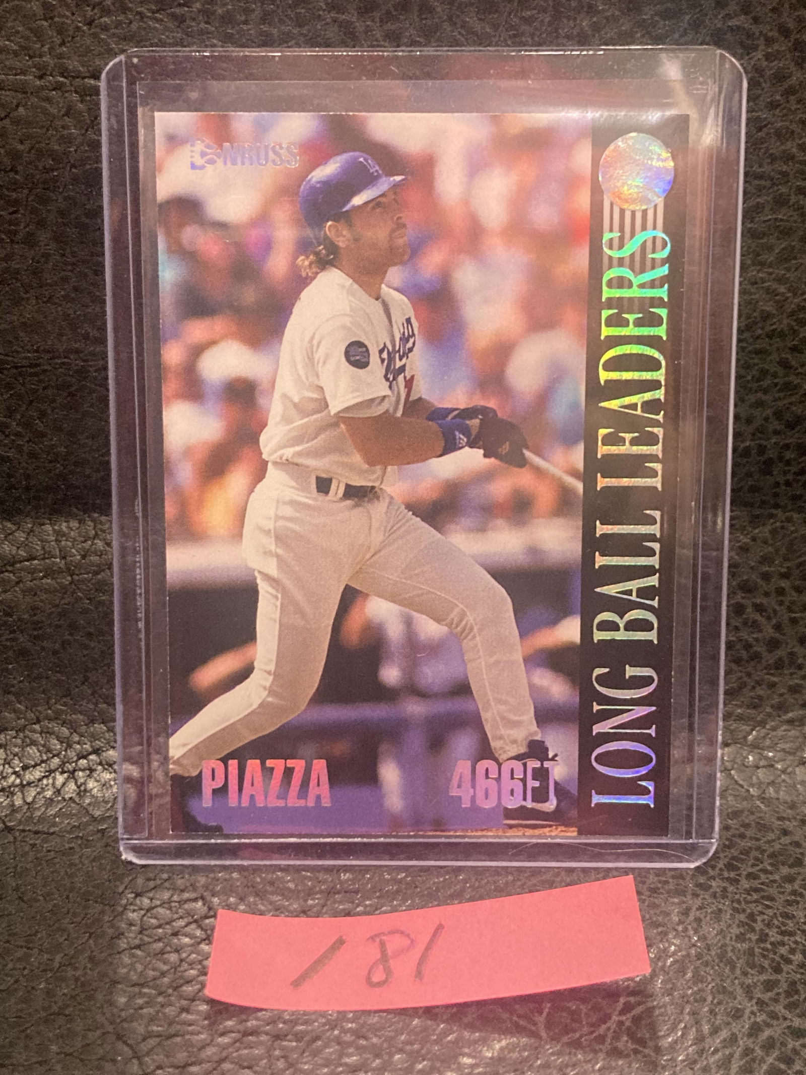 Mike Piazza Donruss Long Ball Leaders Insert Card Number 7 of 10 Mets (1 of 2)
