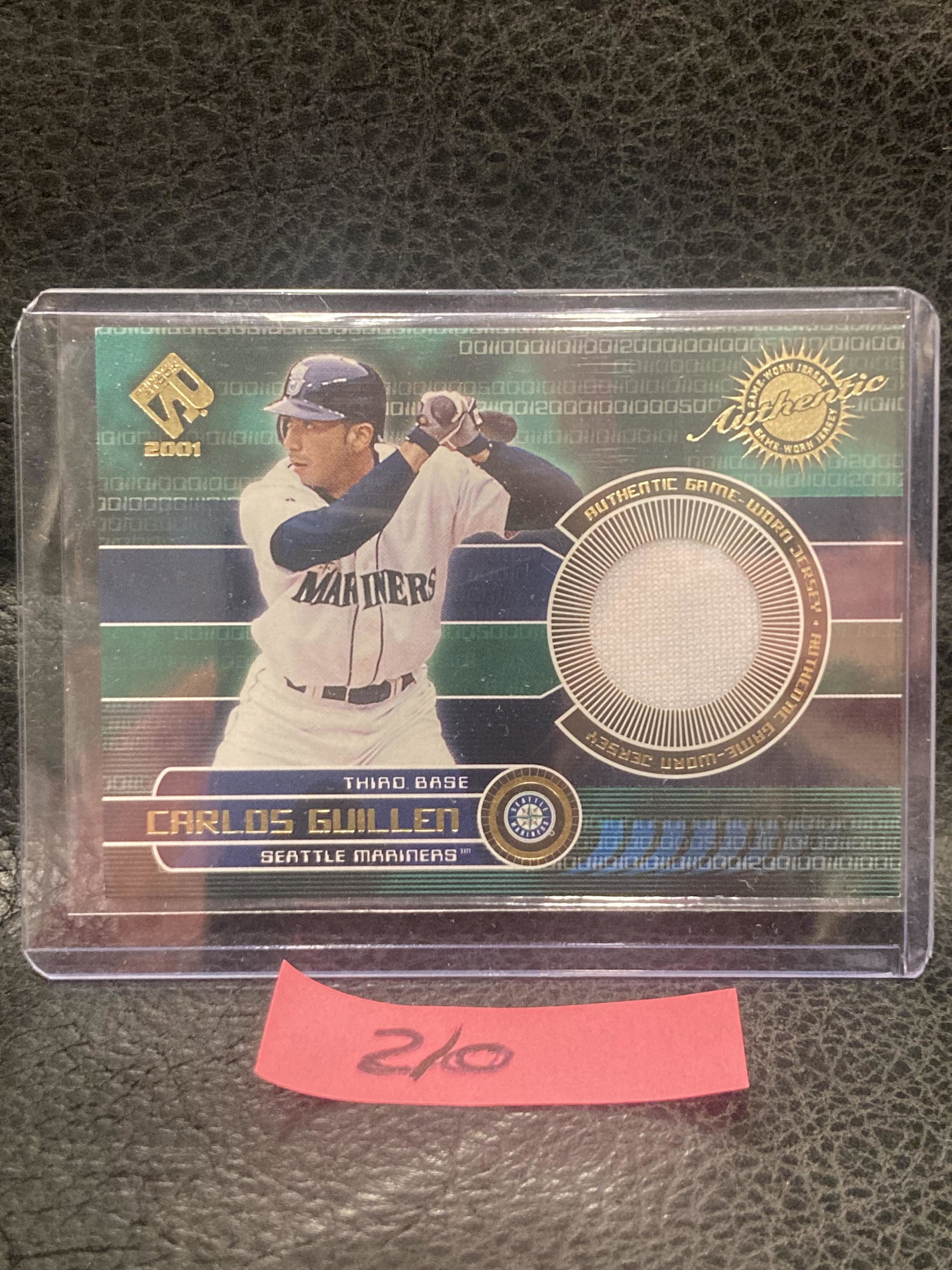 Carlos Guillen 2001 Pacific Private Stock Game Used Gear #156 Mariners: Carlos Guillen 2001 Pacific Private Stock Game Used Gear #156 Mariners
