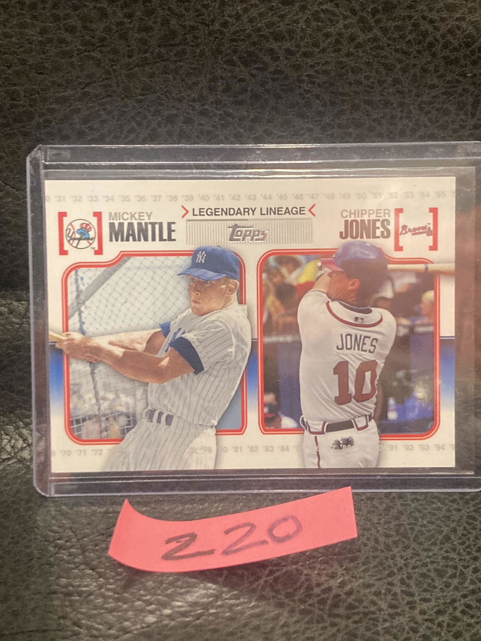 Mickey Mantle Chipper Jones 2010 Topps Past And Present Braves Baseball Card #LL2 (1 of 2)