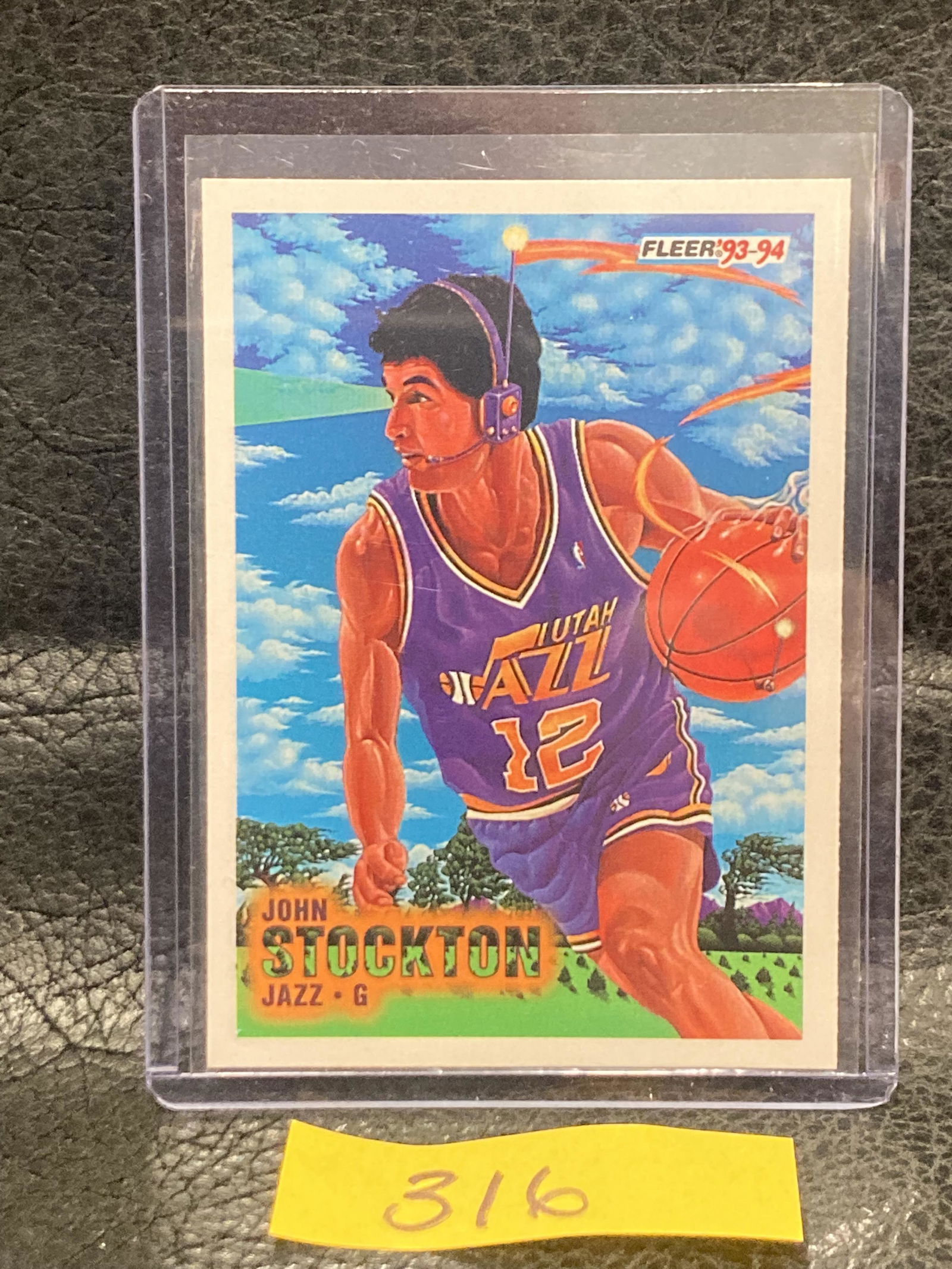 John Stockton 1993-94 Fleer Point Perfect Illustration #236 Utah Jazz (1 of 2)
