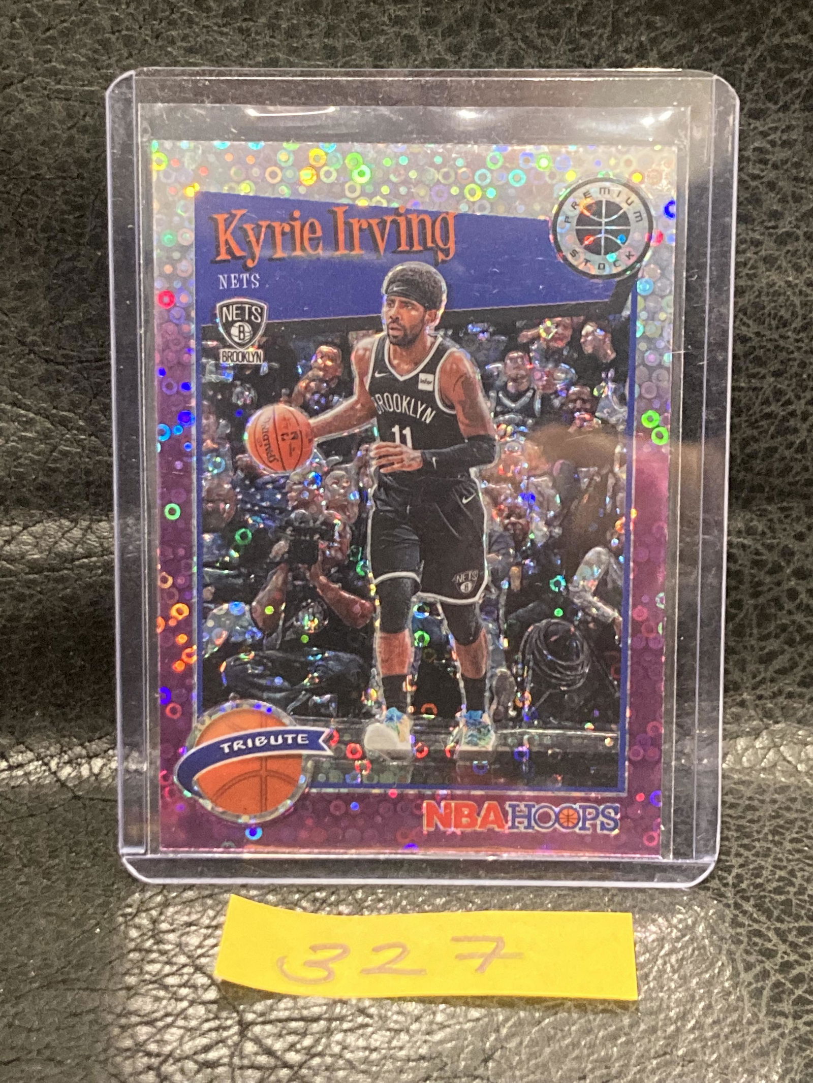 Kyrie Irving 2019-20 NBA Hoops Premium Stock Tribute Purple Disco Prizm (1 of 2)