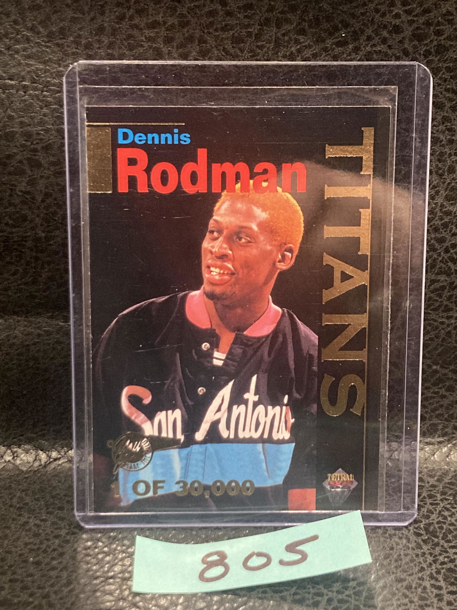 Dennis Rodman 1995 Signature Rookies Tetrad Titans #T2 1 Of 30,000 Spurs (1 of 2)