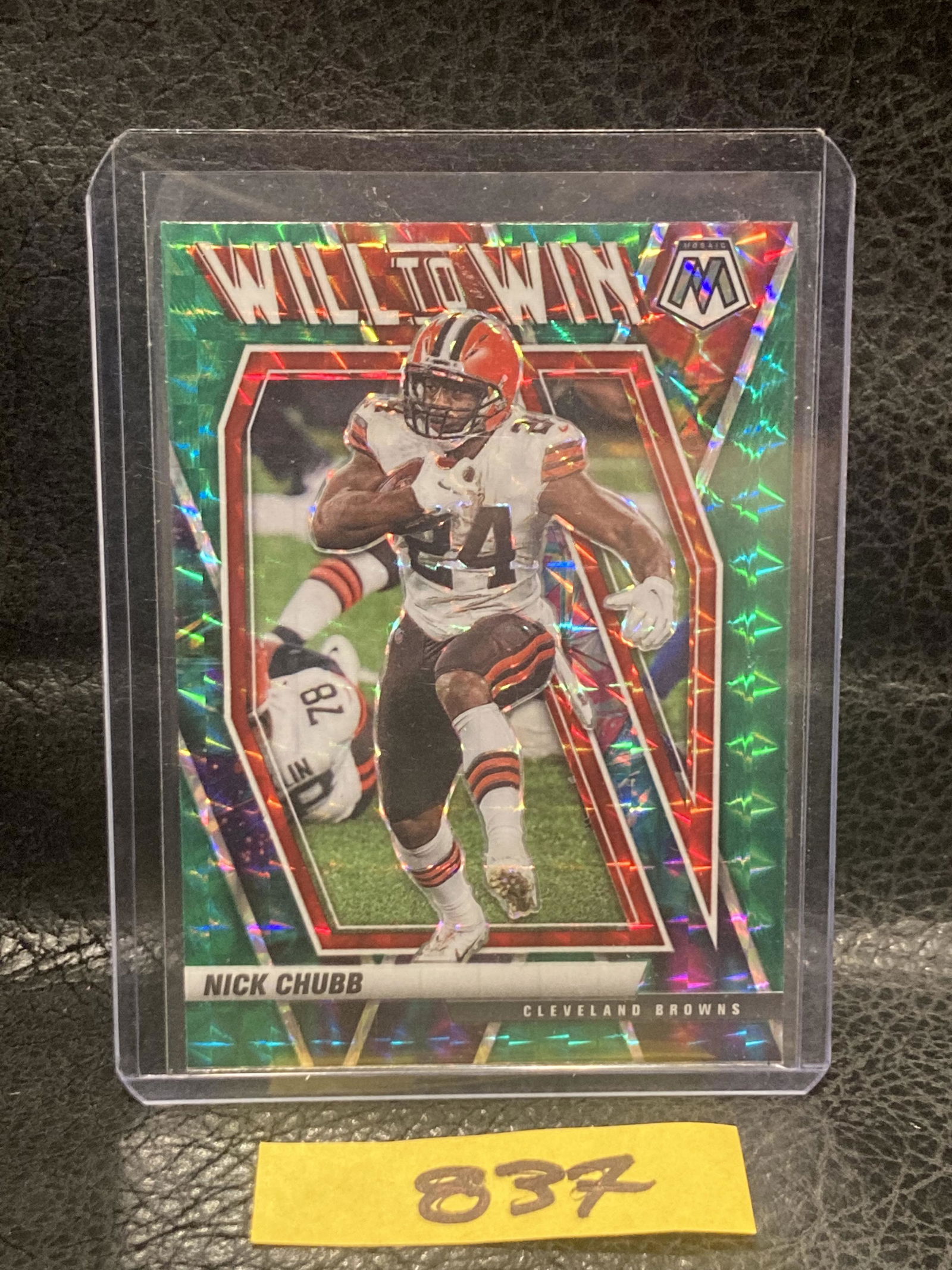 Nick Chubb 2021 Panini Mosaic Ww-10 Will To Win Green Prizm Cleveland Browns (1 of 2)