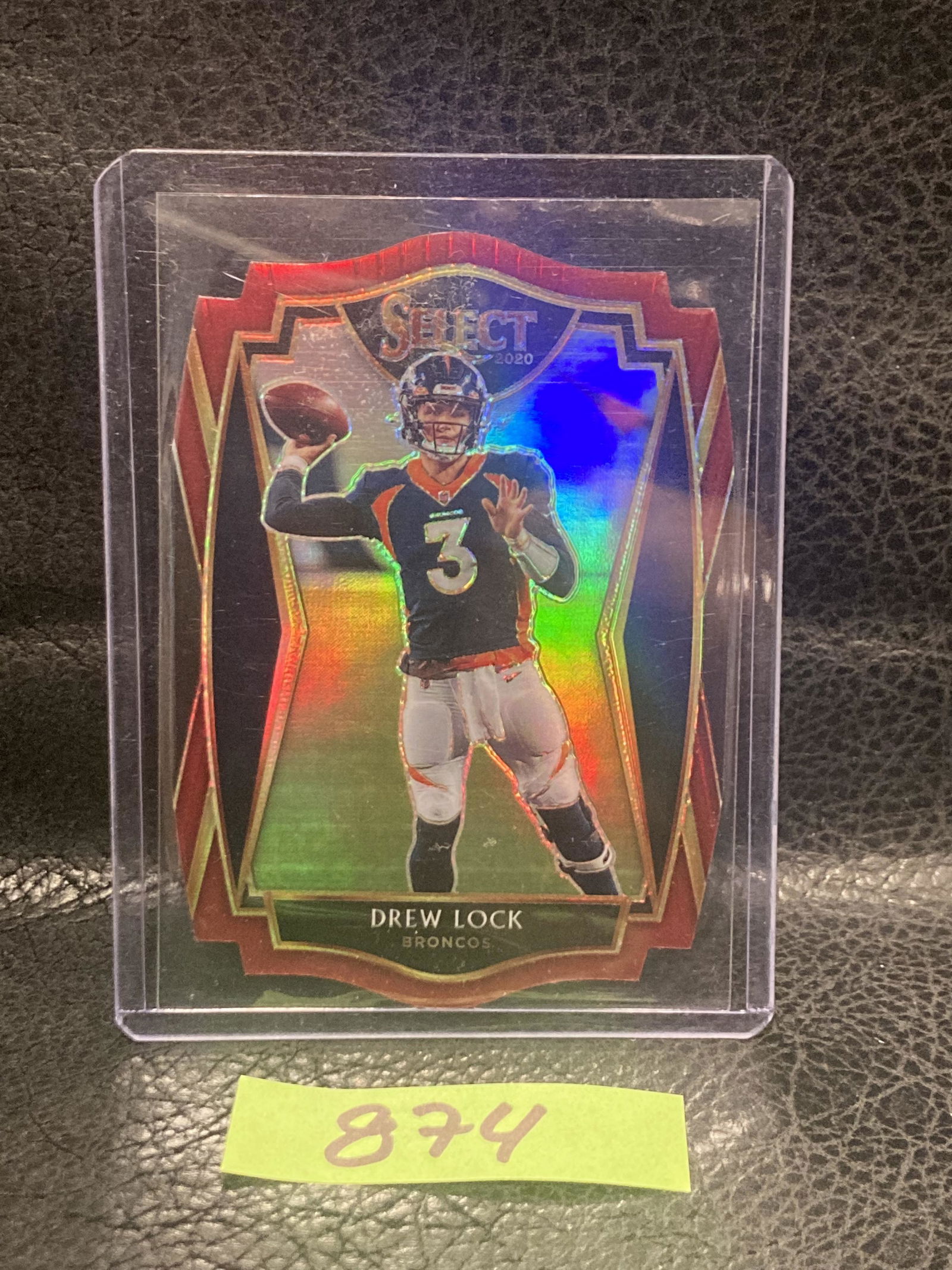 Drew Lock 2020 Panini Select #126 Premier Level Orange Die Cut Prizm Broncos (1 of 2)