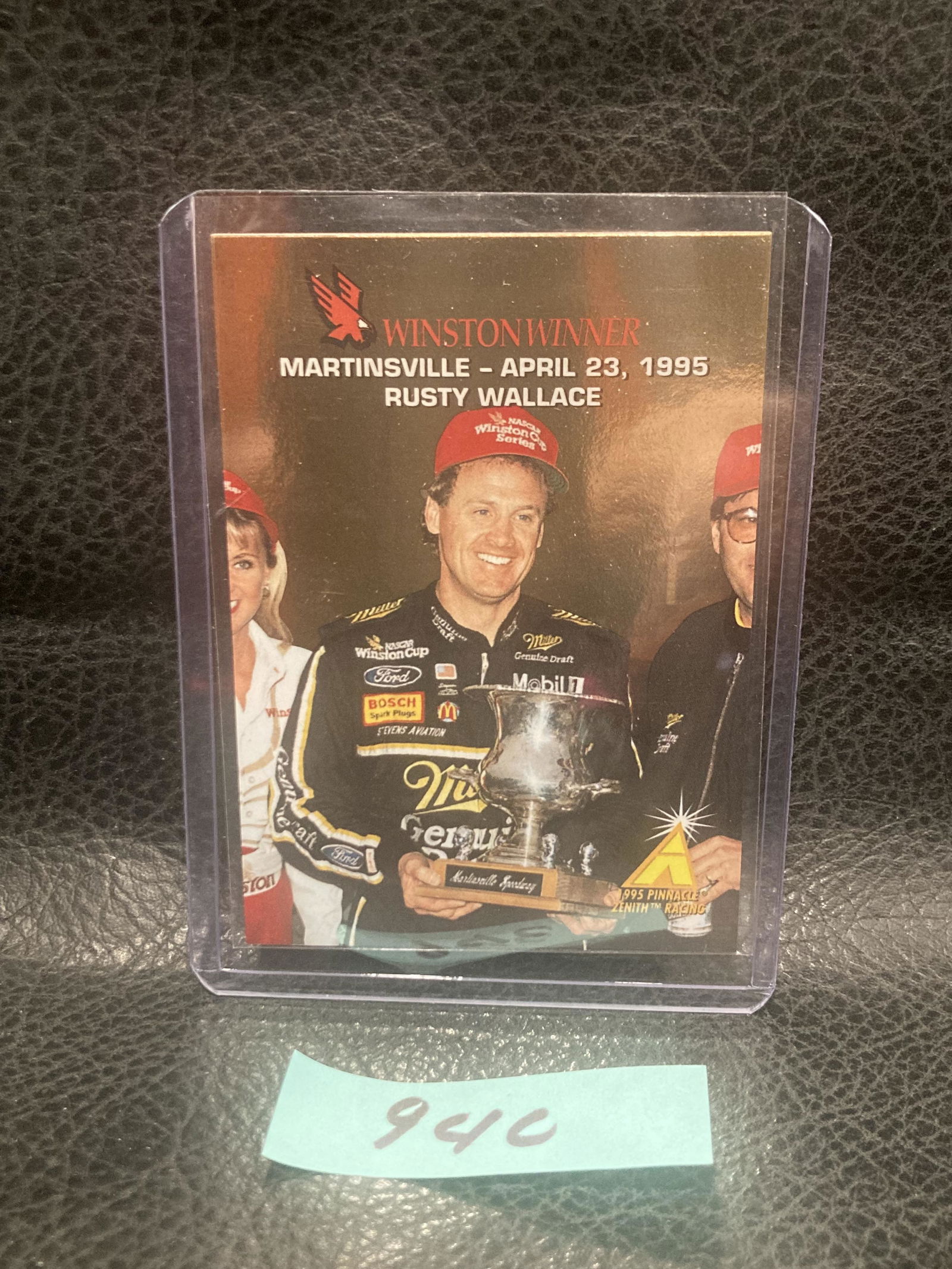 Rusty Wallace 1995 Zenith Winston Winners All Gold Foil Insert Card Pinnacle #8: Rusty Wallace 1995 Zenith Winston Winners All Gold Foil Insert Card Pinnacle #8