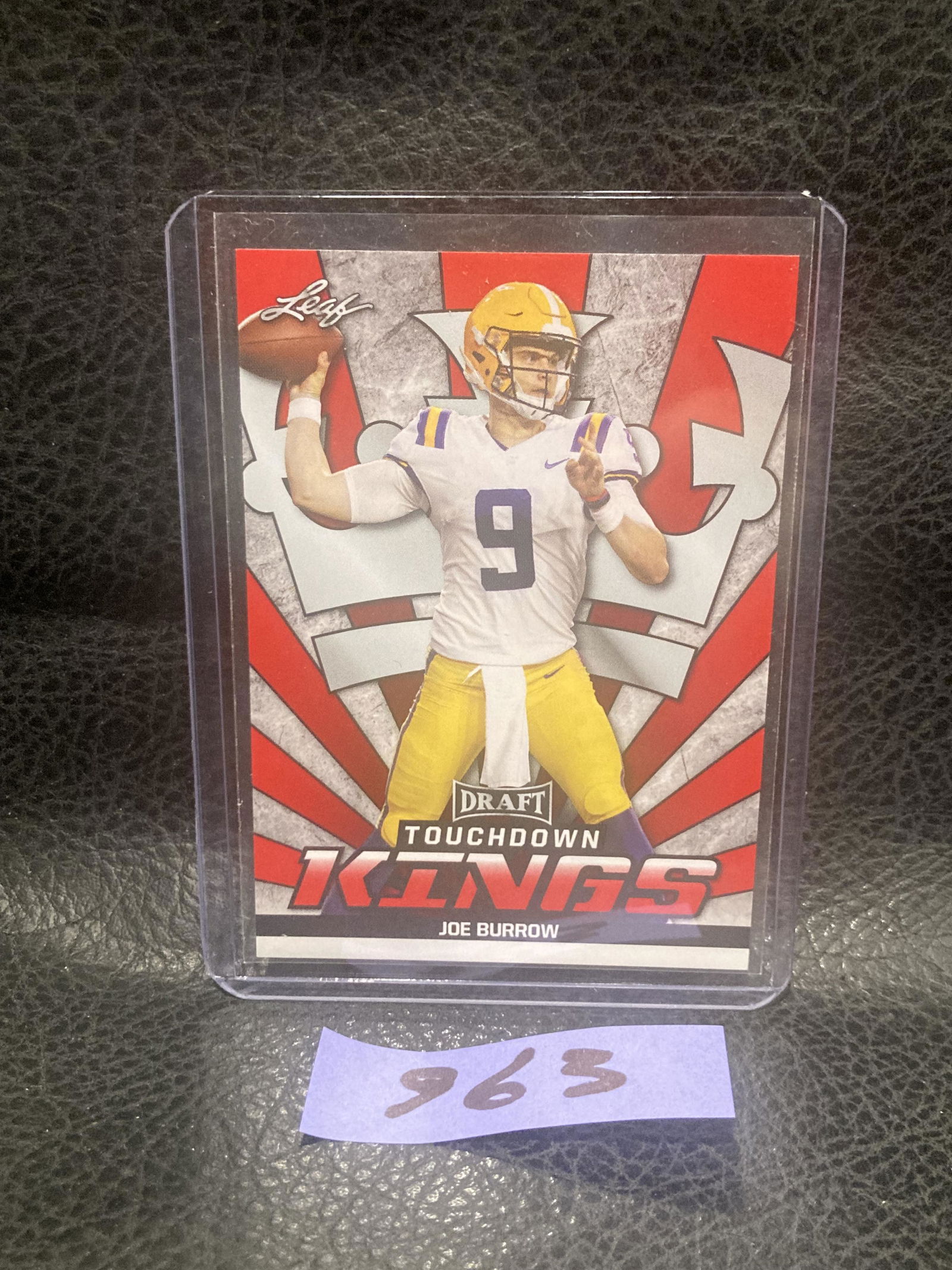 Joe Burrow 2020 Leaf Draft Rc Card Red Sp Touchdown Kings Bengals (1 of 2)