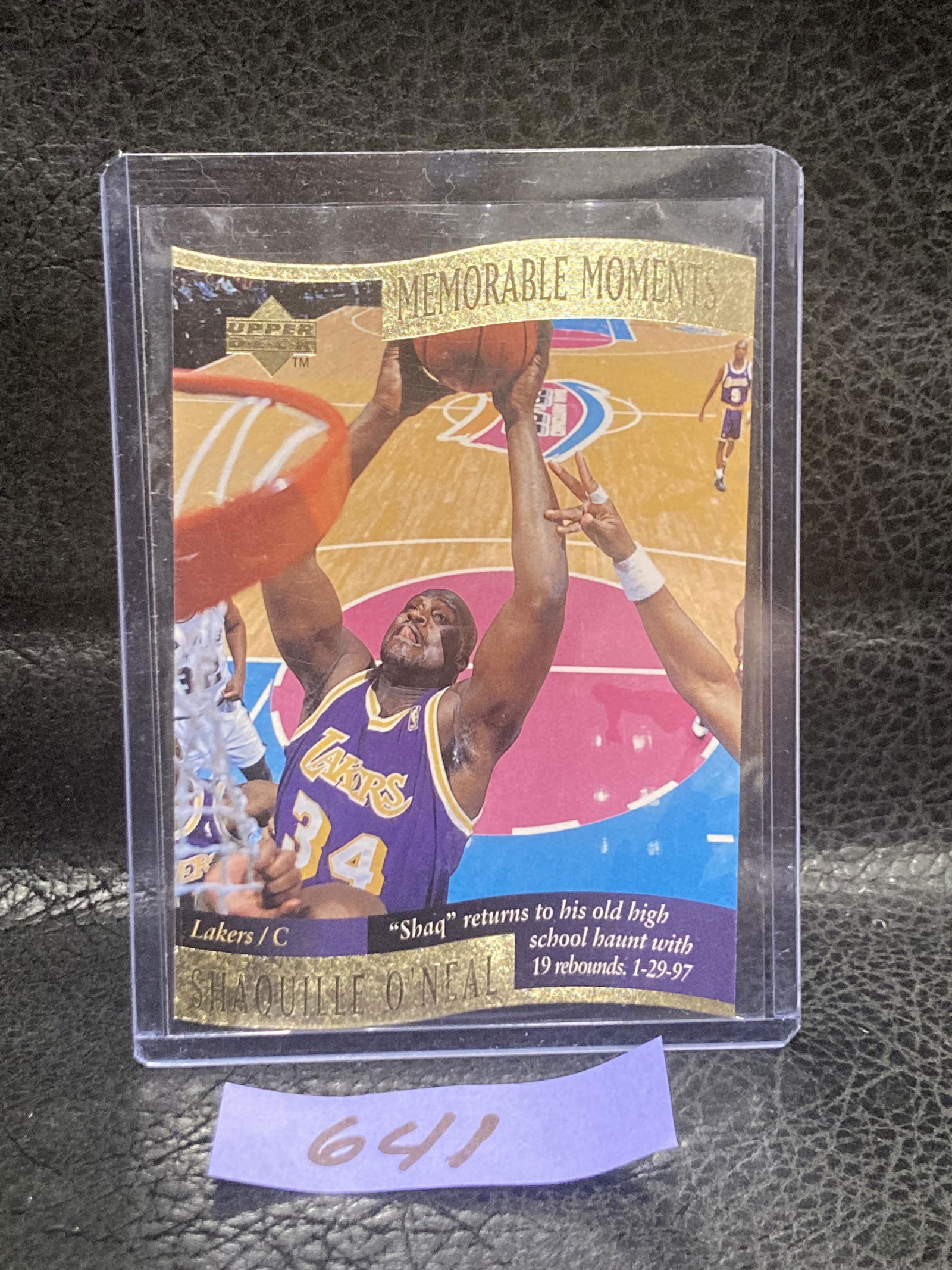 Shaquille O'neal  1996-97 Upper Deck Collector's Choice Memorable Moments Lakers #7 Hof (1 of 2)