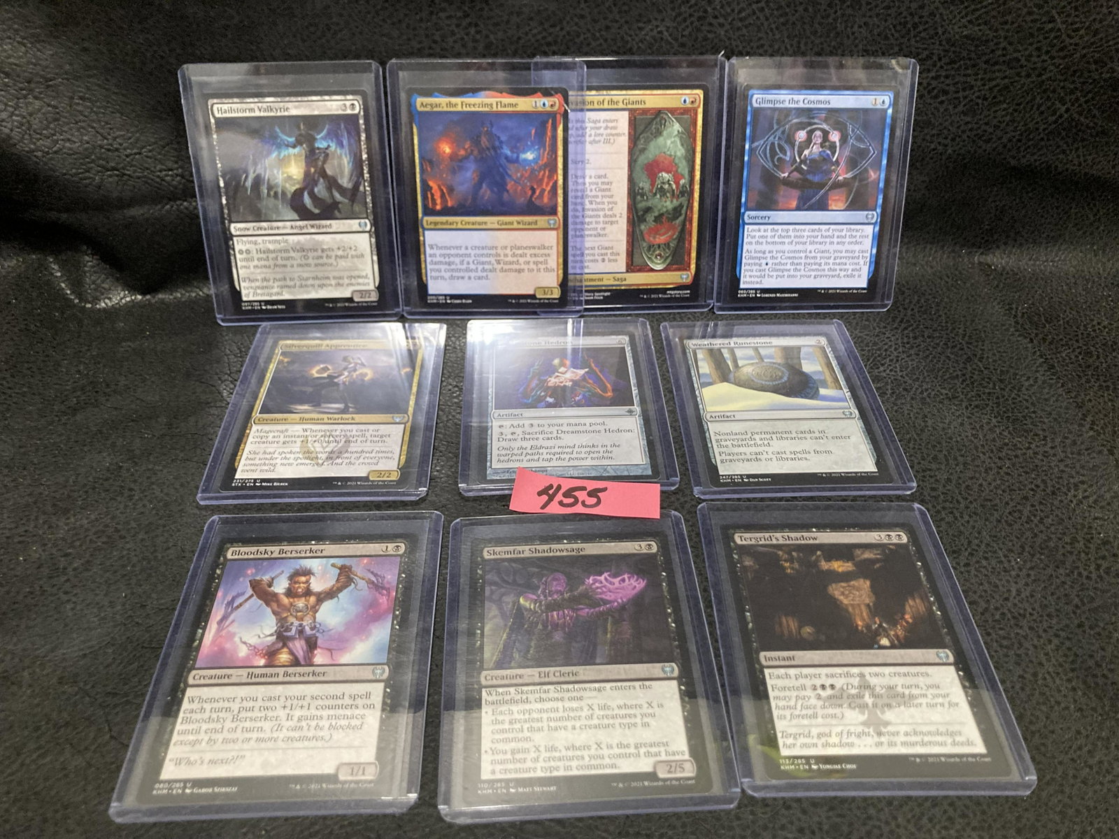 Lot of 10 Magic the Gathering Cards MTG: Hailstorm Valkyrie 2021 Magic The Gathering Base Uncommon 97/285Tegrid's Shadow 2021 Magic The Gathering Base Uncommon 113/285Skemfar Shadowsage 2021 Magic The Gathering Base Uncommon 110/285Dreamston