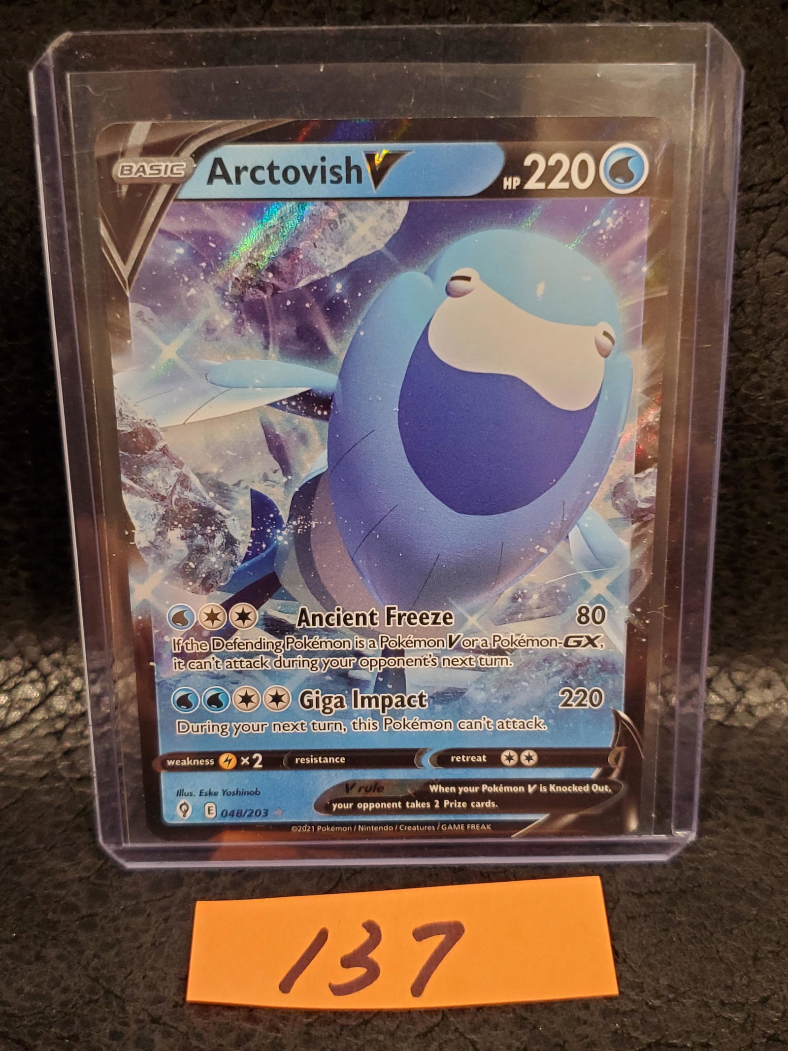 Arctovish V 2021 Pokemon Evolving Skies Full Card Art Holo Ultra Rare 48/203: Arctovish V 2021 Pokemon Evolving Skies Full Card Art Holo Ultra Rare 48/203