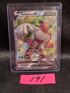 Rillaboom V 2021 Pokemon Shining Fates Full Card Art Holo Ultra Rare SV105/SV122: Rillaboom V 2021 Pokemon Shining Fates Full Card Art Holo Ultra Rare SV105/SV122