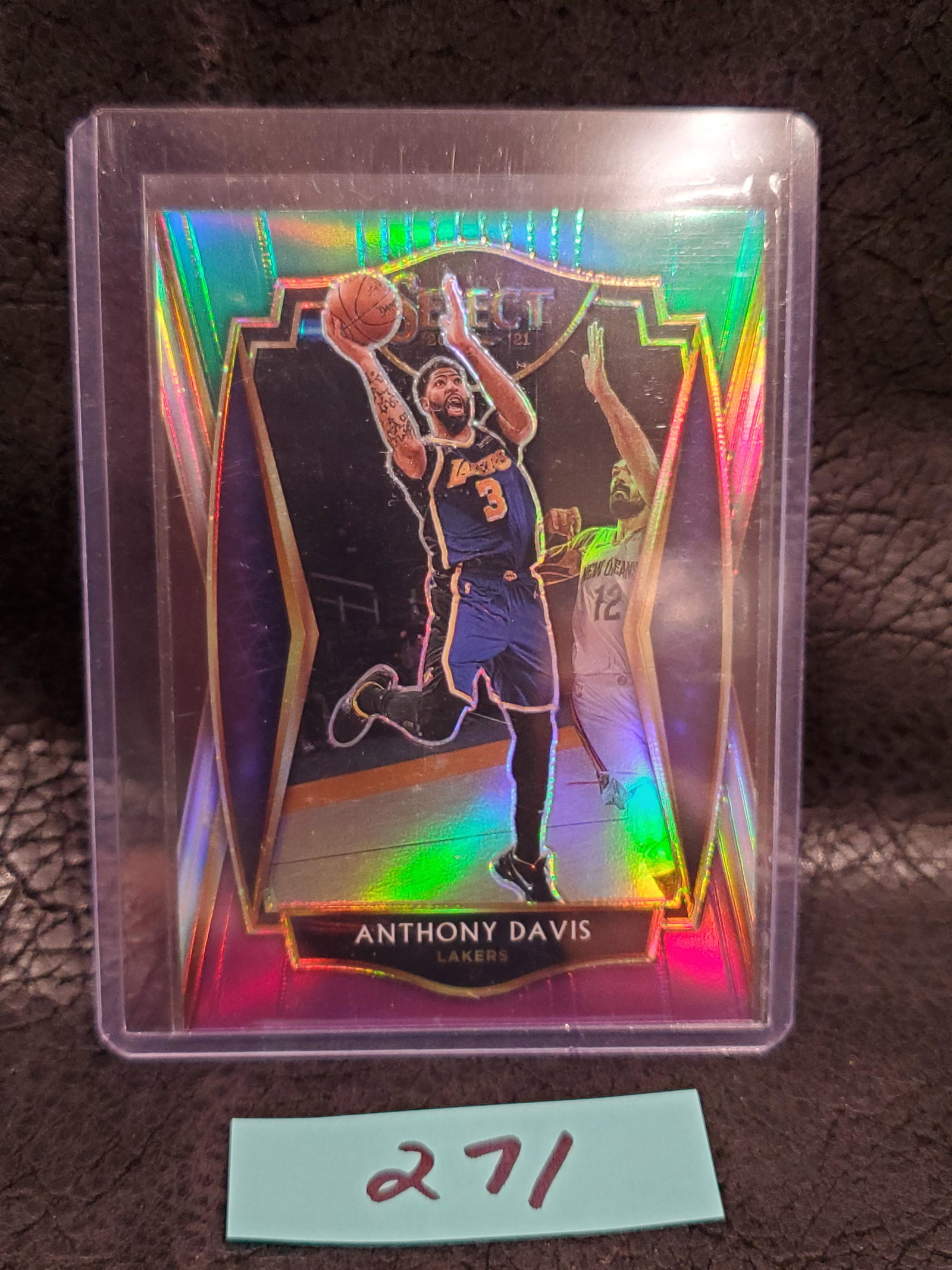 Anthony Davis 2021 Select Green White Purple Premier Level Los Angeles Lakers #155 (1 of 2)