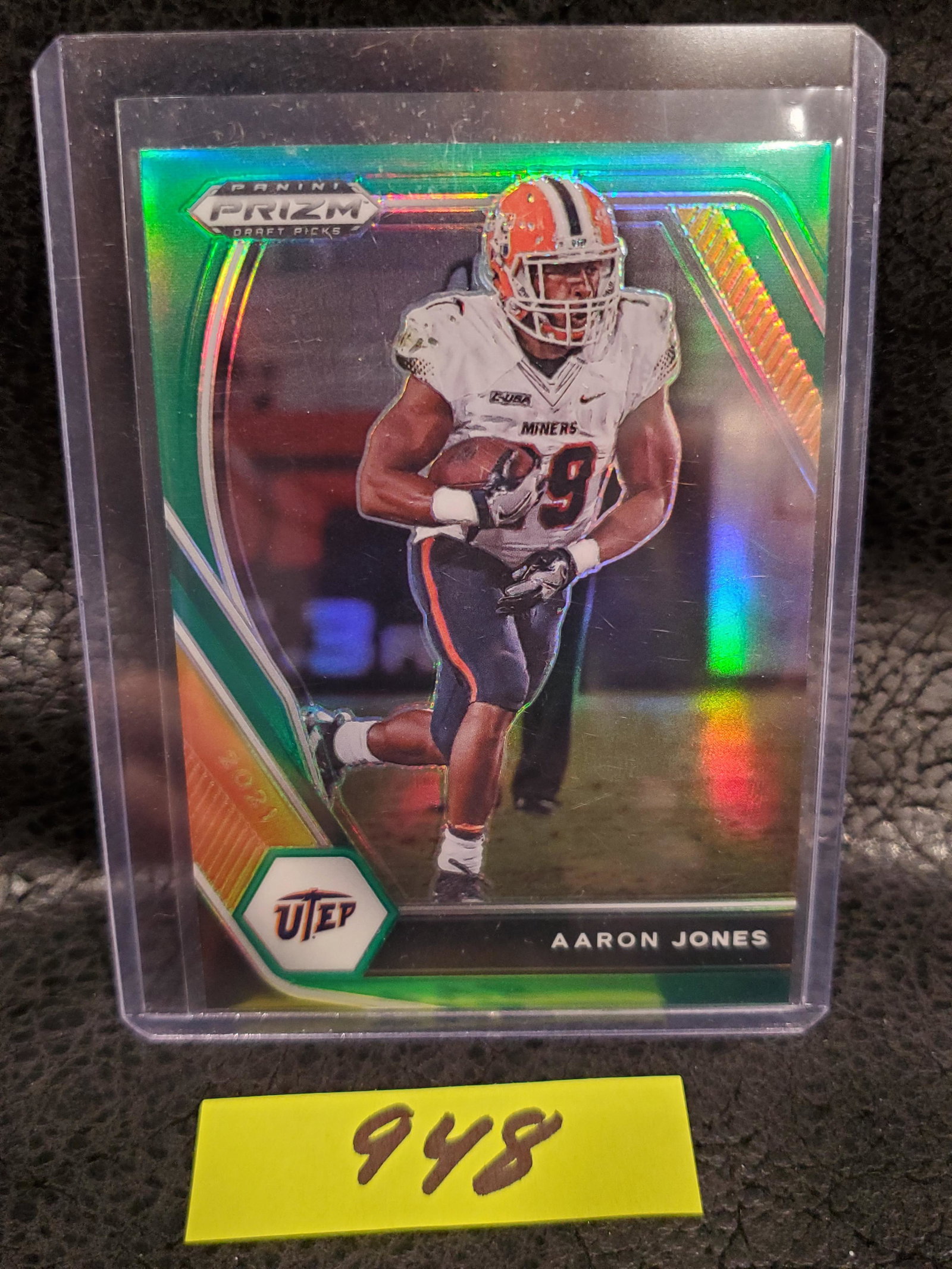 Aaron Jones 2021 Prizm Draft Picks Green UTEP #97 (1 of 2)