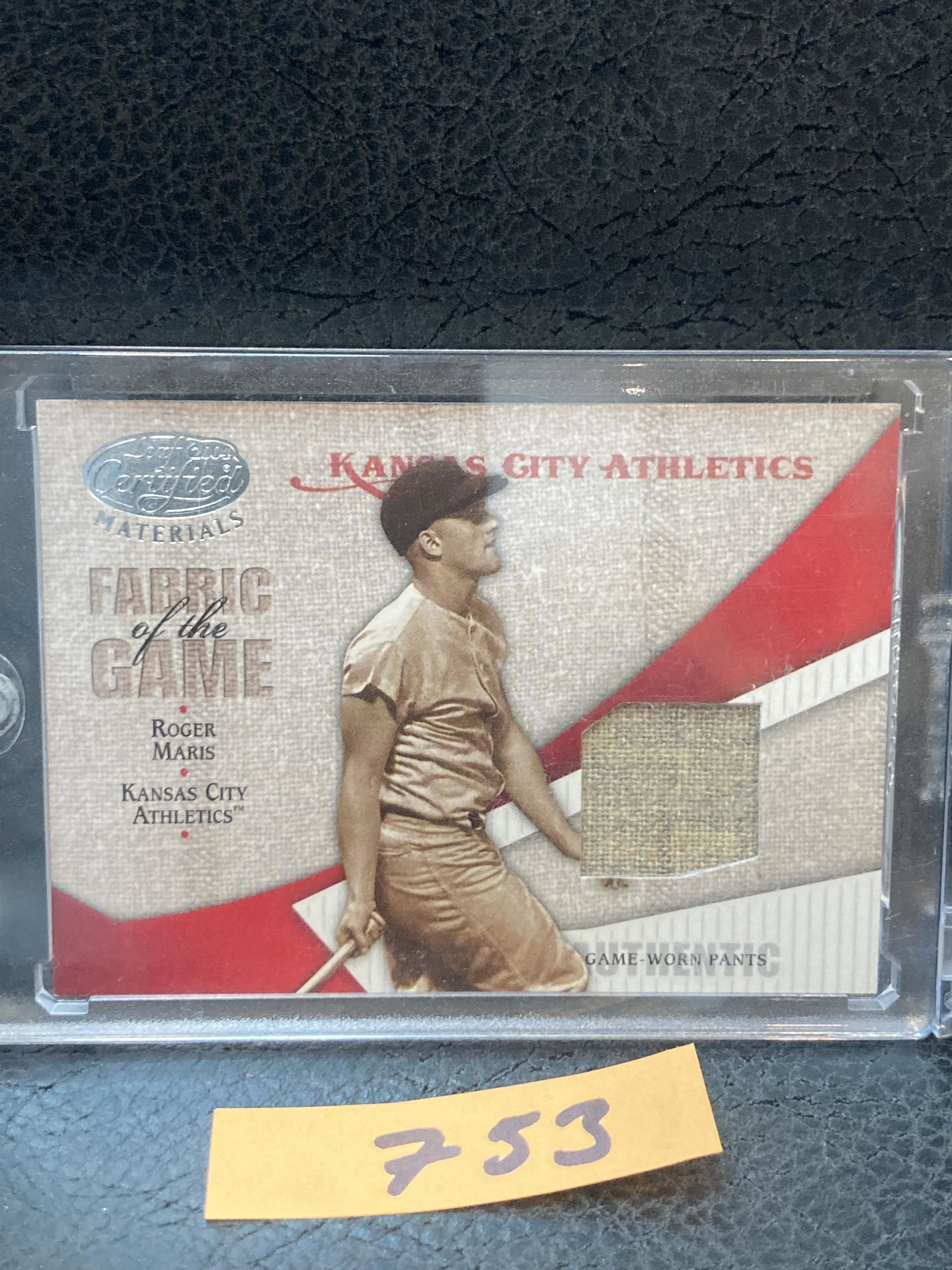 Roger Maris Athletics 2004 Leaf Certified Fabric Of The Game PATCH /100 #108 Game - Worn (1 of 2)