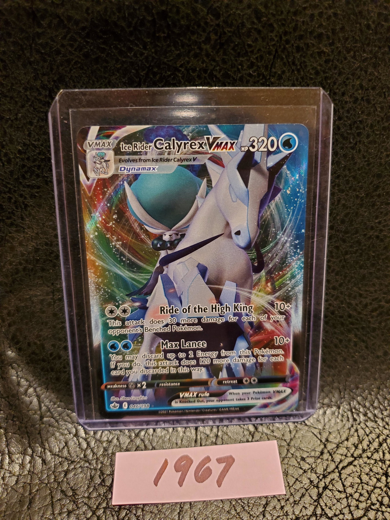 pokemon tcg chilling reign 046/198 ice rider calyrex vmax card - SWSH06: [ULTRA RARE] Evolves from Ice Rider Calyrex V Type Card of the night 😴💤