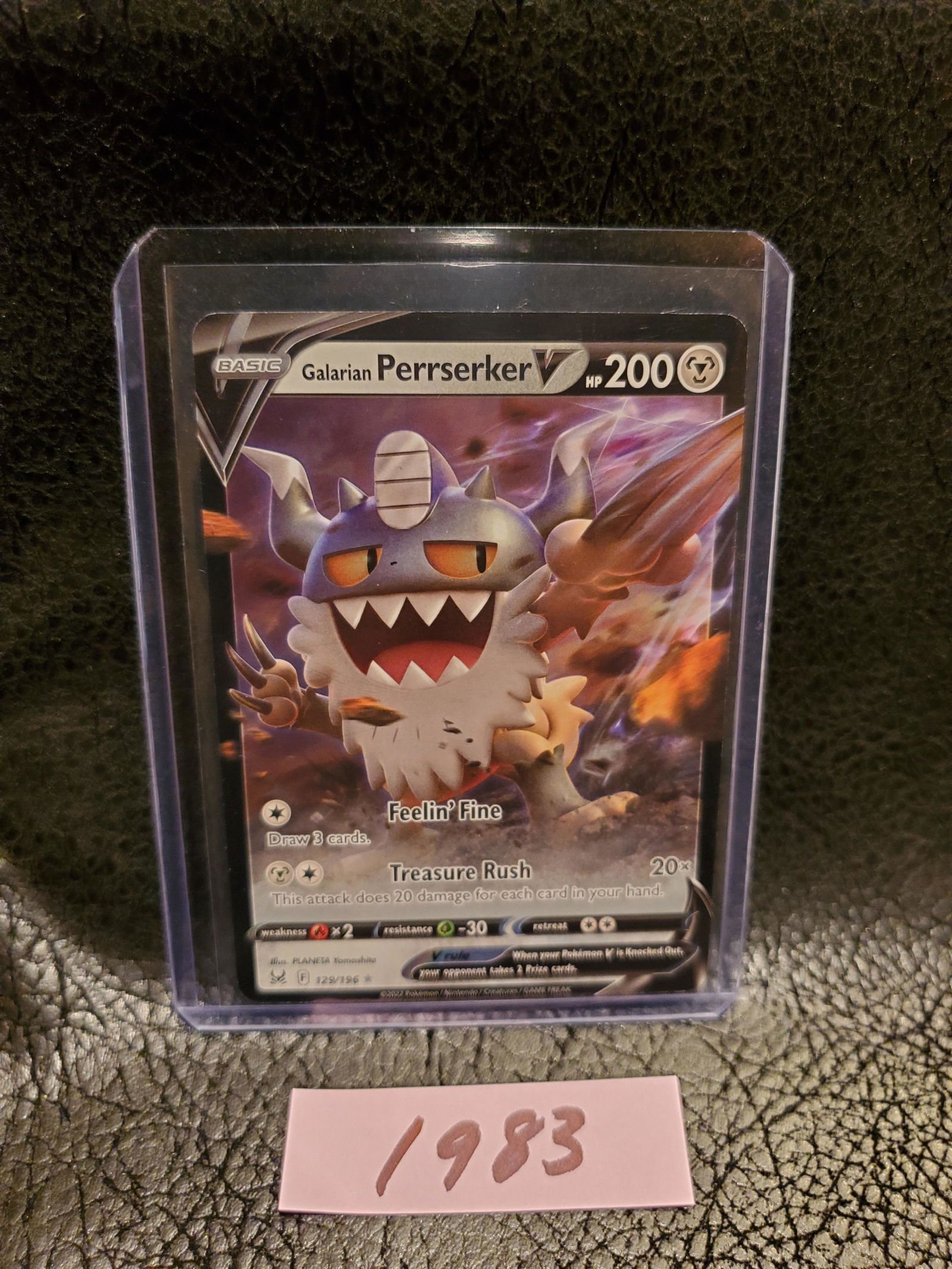 Galarian Perrserker V 2022 Pokemon Lost Origin Ultra Rare 129/196 (1 of 2)