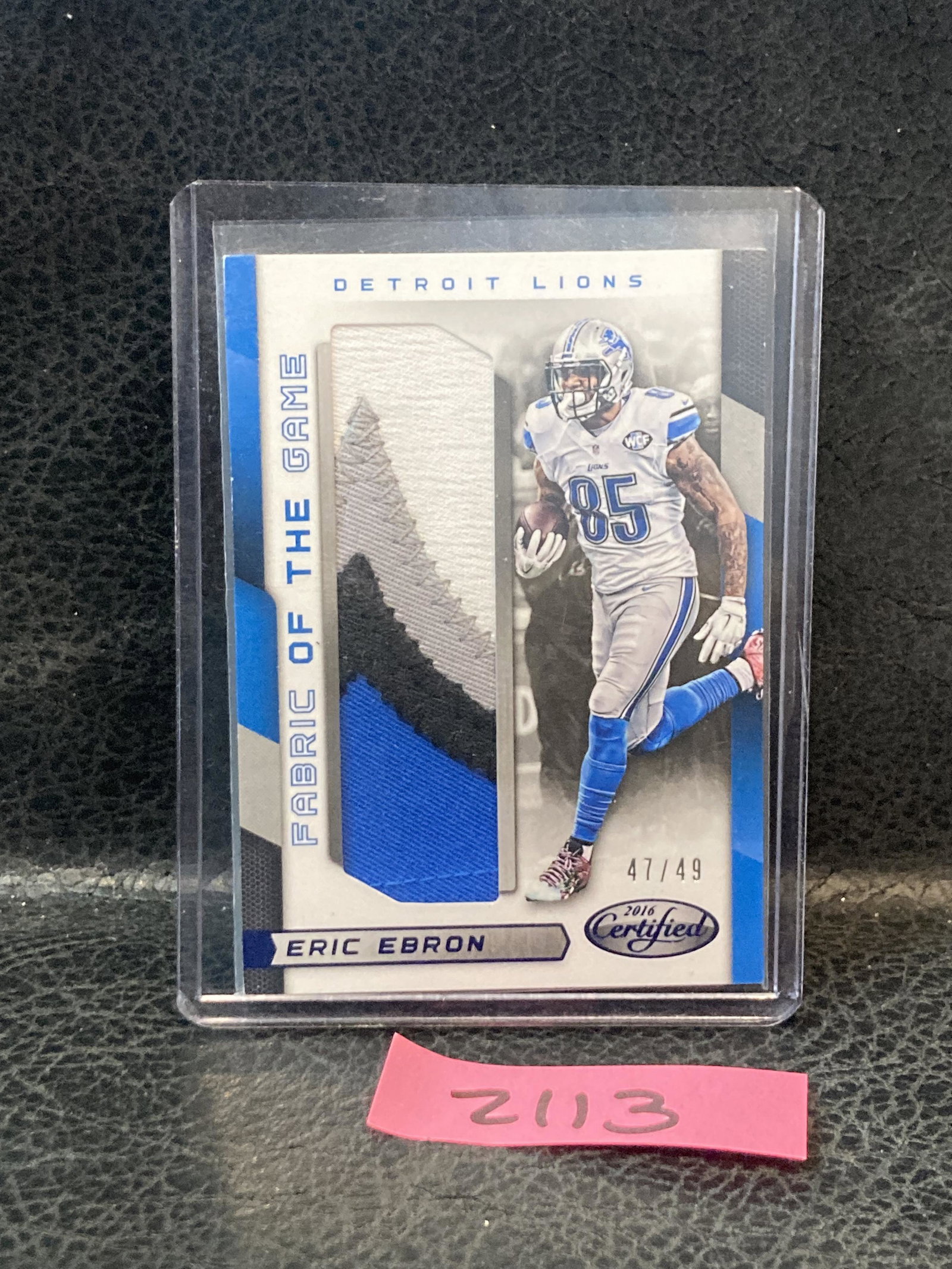 Eric Ebron 2016 Panini Certified Football Fabric of the Game #/49 Blue Lions: Eric Ebron 2016 Panini Certified Football Fabric of the Game #/49 Blue Lions