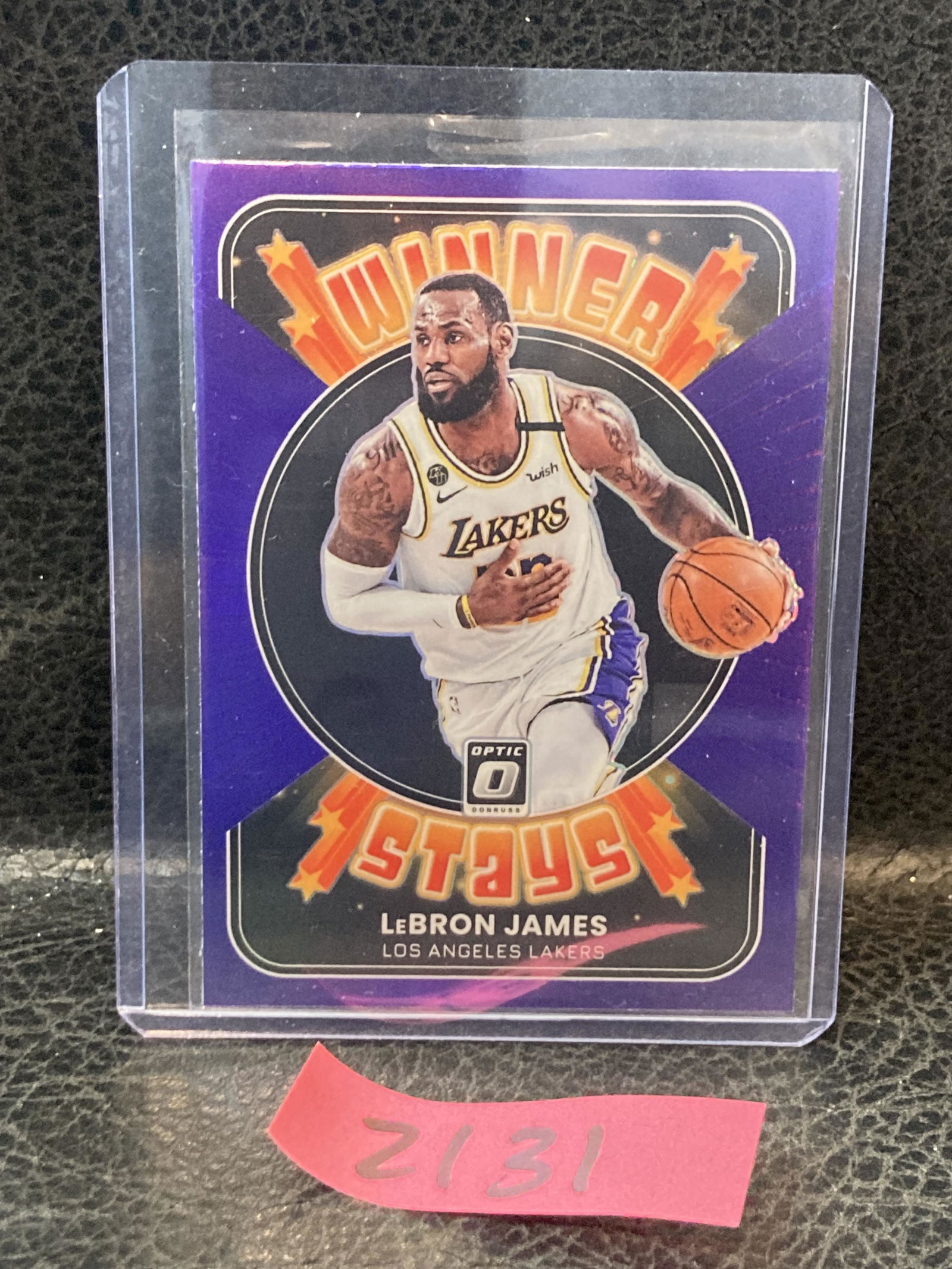 LeBron James 2021 Panini Donruss Optic Winner Stays Card #3 Purple LAKERS (1 of 2)