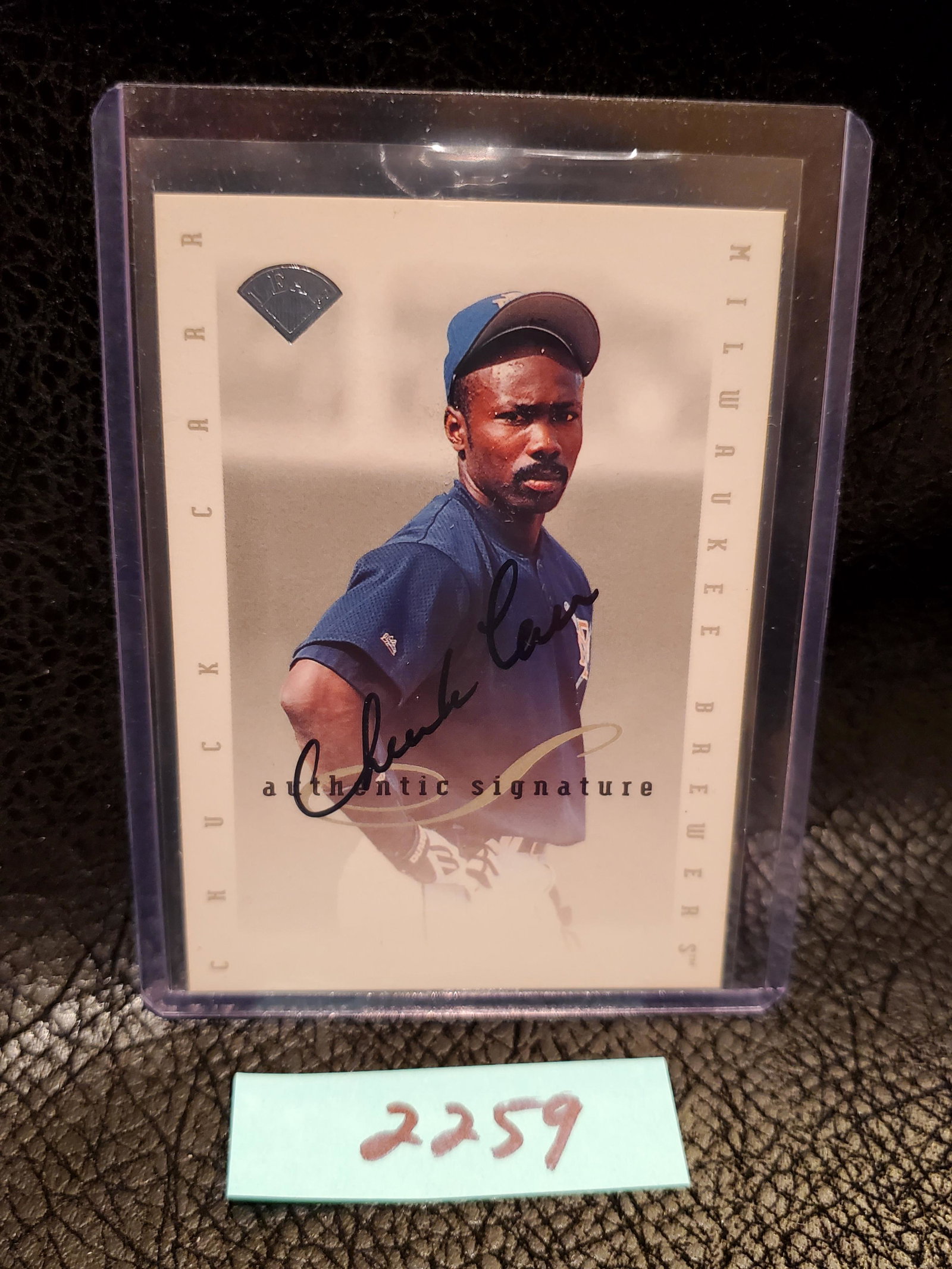 Chuck Carr 1996 Donruss Leaf Signature Milwaukee Brewers: Chuck Carr 1996 Donruss Leaf Signature Milwaukee Brewers