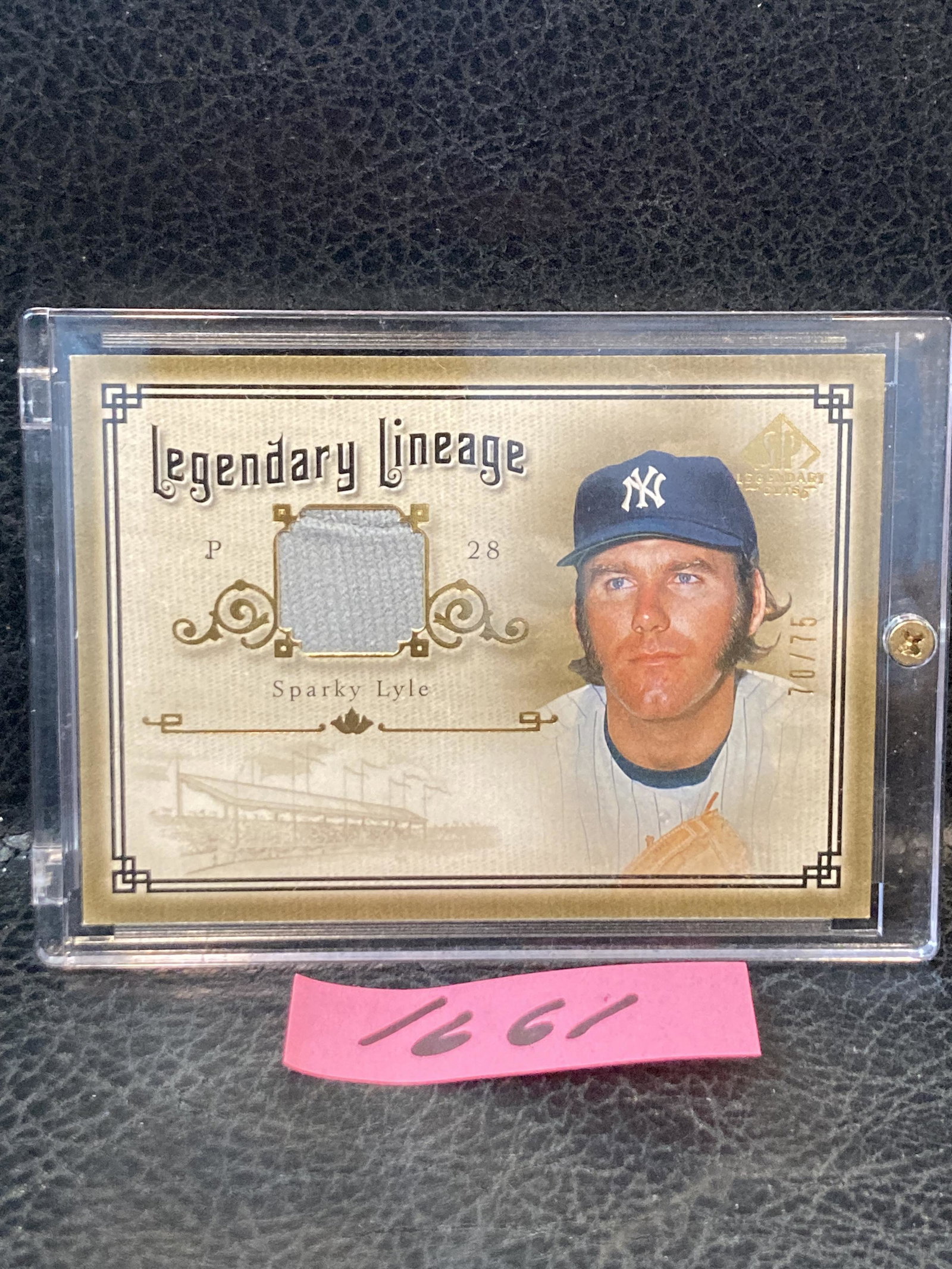 SPARKY LYLE 2005 UD SP LEGENDARY CUTS LEGENDARY LINEAGLE #LE-SL GAME USED JERSEY: SPARKY LYLE 2005 UD SP LEGENDARY CUTS LEGENDARY LINEAGLE #LE-SL GAME USED JERSEY