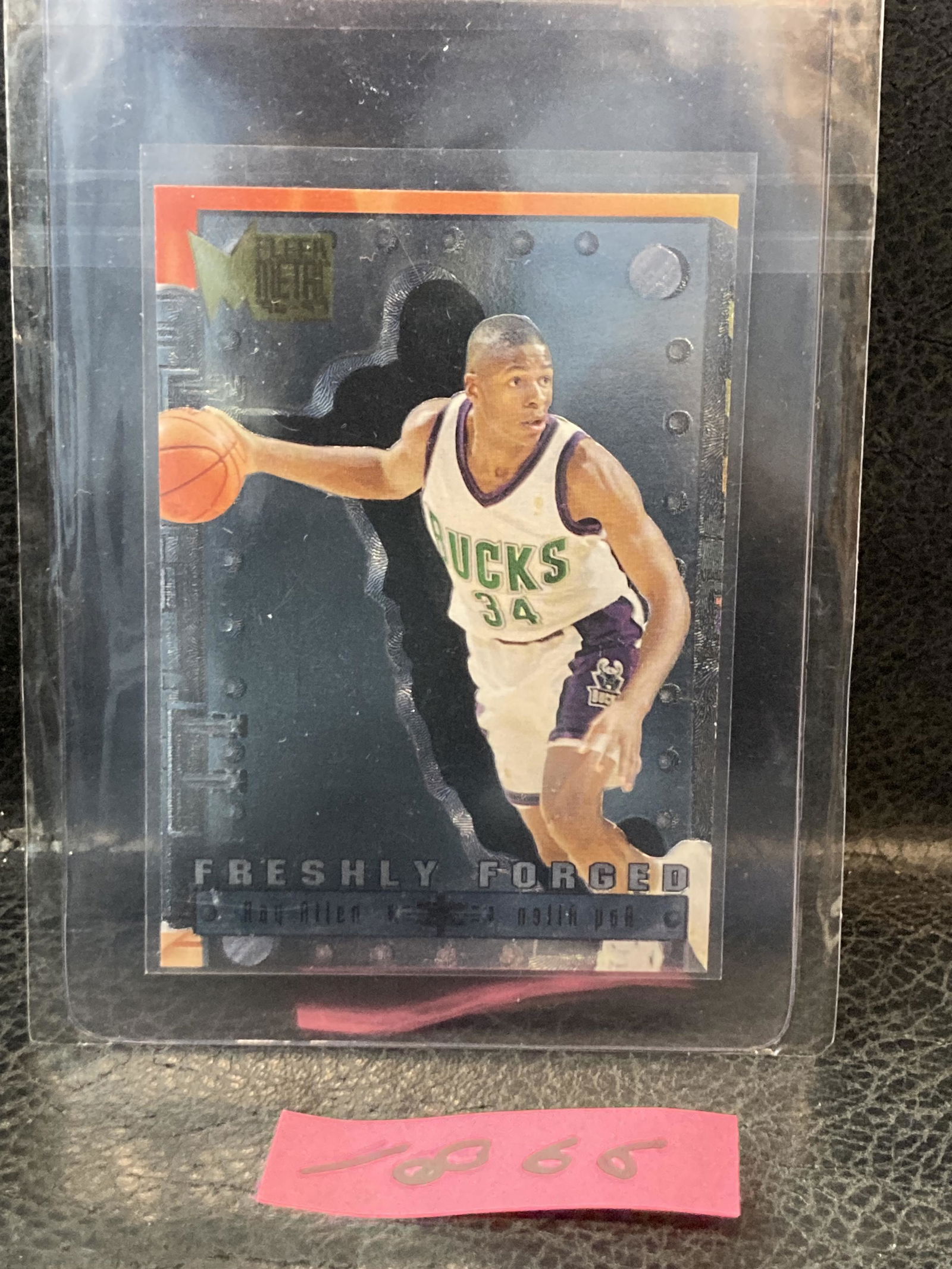 1996-97 Fleer Metal Basketball Freshly Forged Ray Allen RC #2 Milwaukee Bucks (1 of 2)