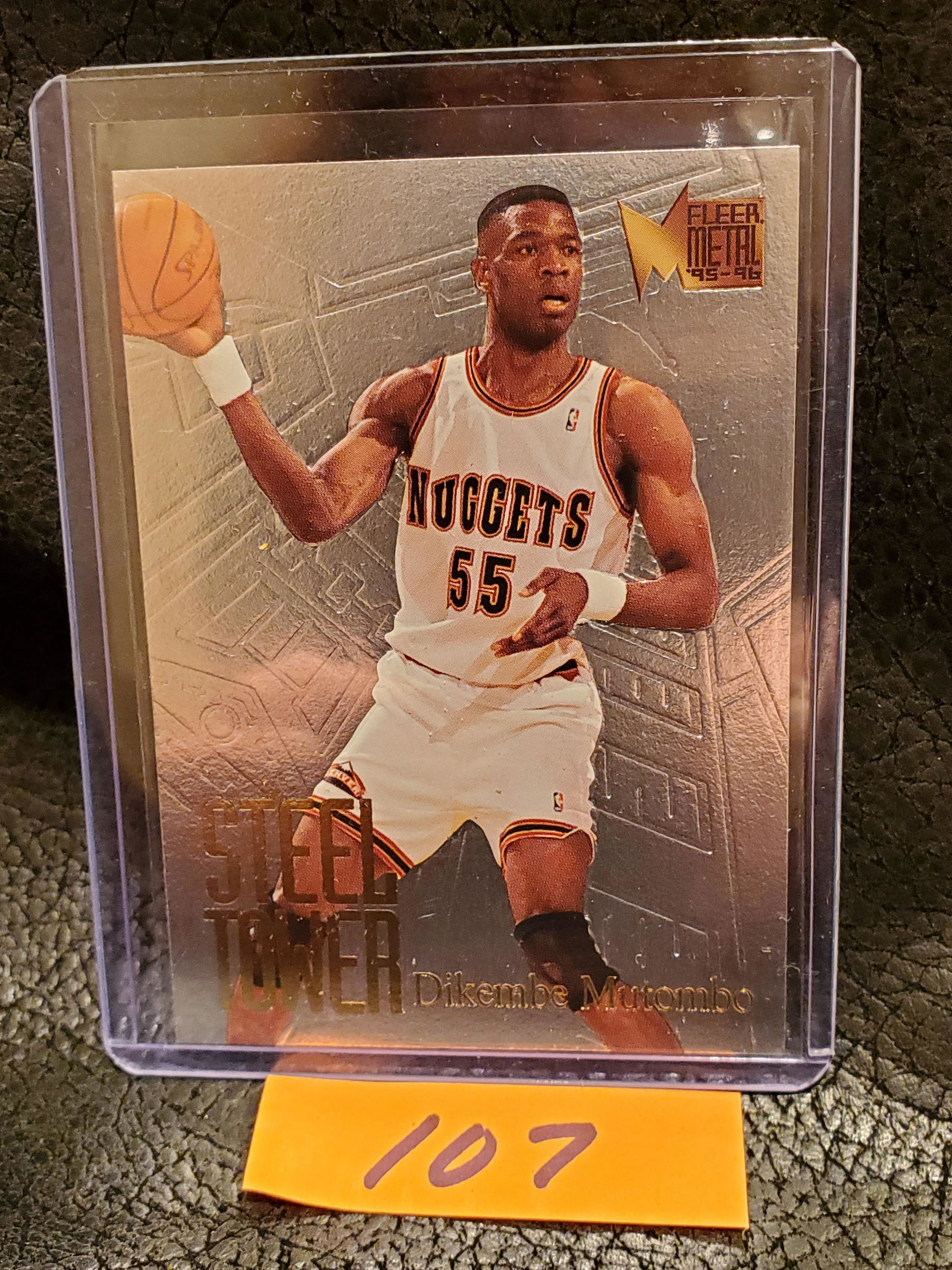 Dikembe Mutombo 1995-96 Fleer Metal Steel Tower Denver Nuggets #5 (1 of 2)