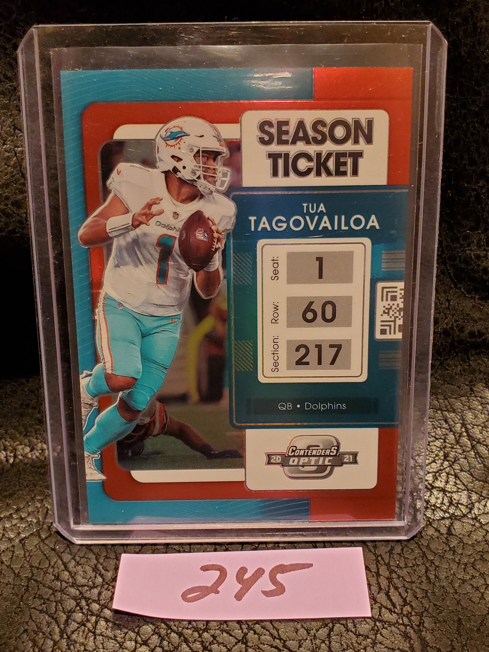 Tua Tagovailoa 2021 Contenders Optic Red Season Ticket #/175 Miami Dolphins #54 (1 of 2)