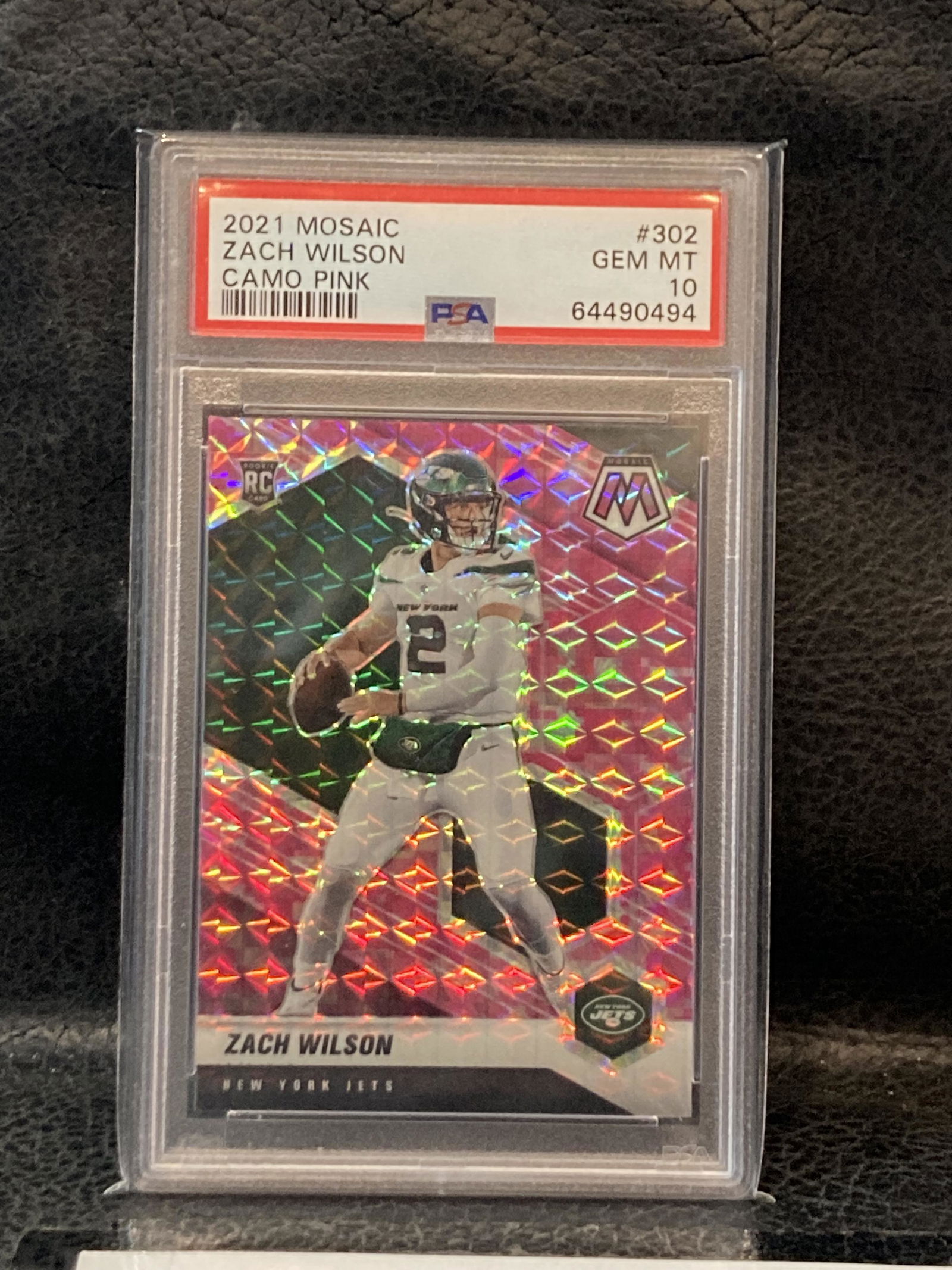 Zach Wilson 2021 Panini Mosaic Camo Pink Prizm #302 Rookie RC PSA 10 GEM MINT (1 of 2)