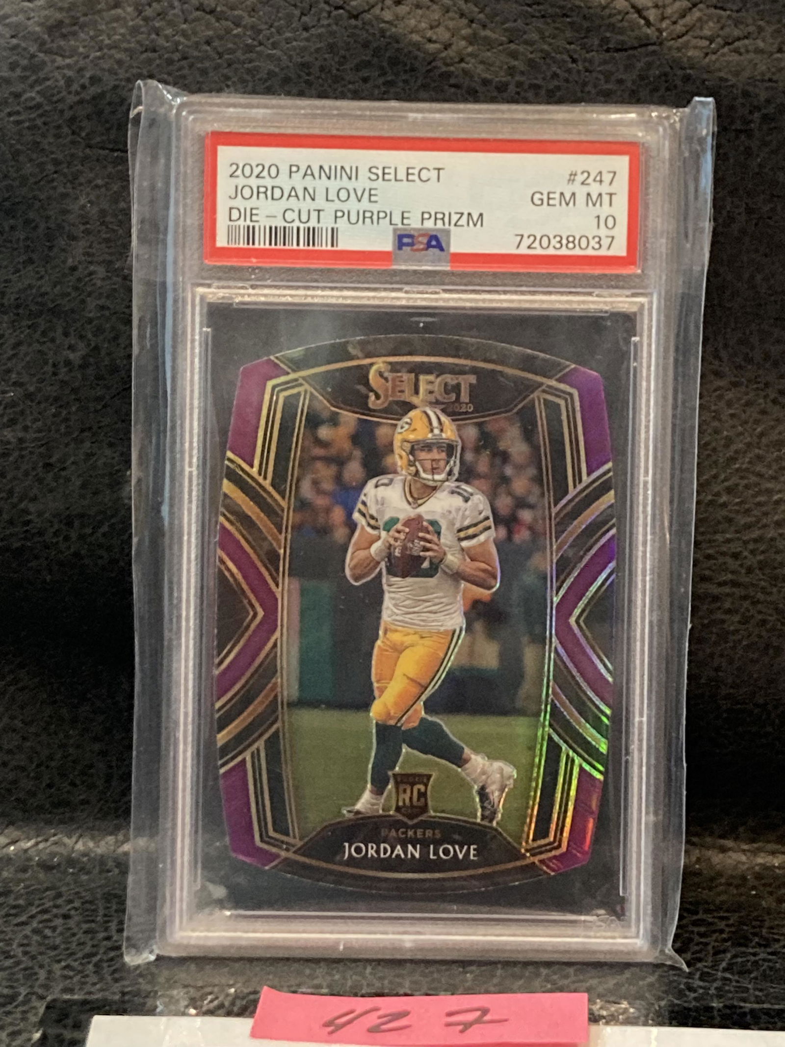 Jordan Love 2020 PSA 10 Panini Select #247 Purple Die-Cut Prizm Packers (1 of 2)