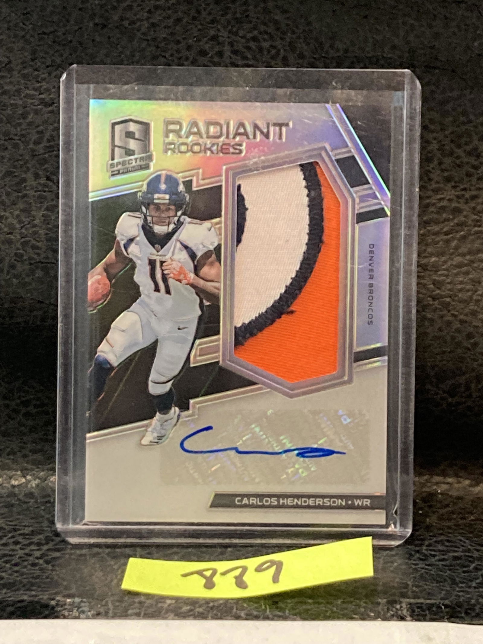 Carlos Henderson 2017 Spectra #RR-CH Rookie Patch Auto SP /299 - 3 COLOR PATCH (1 of 2)